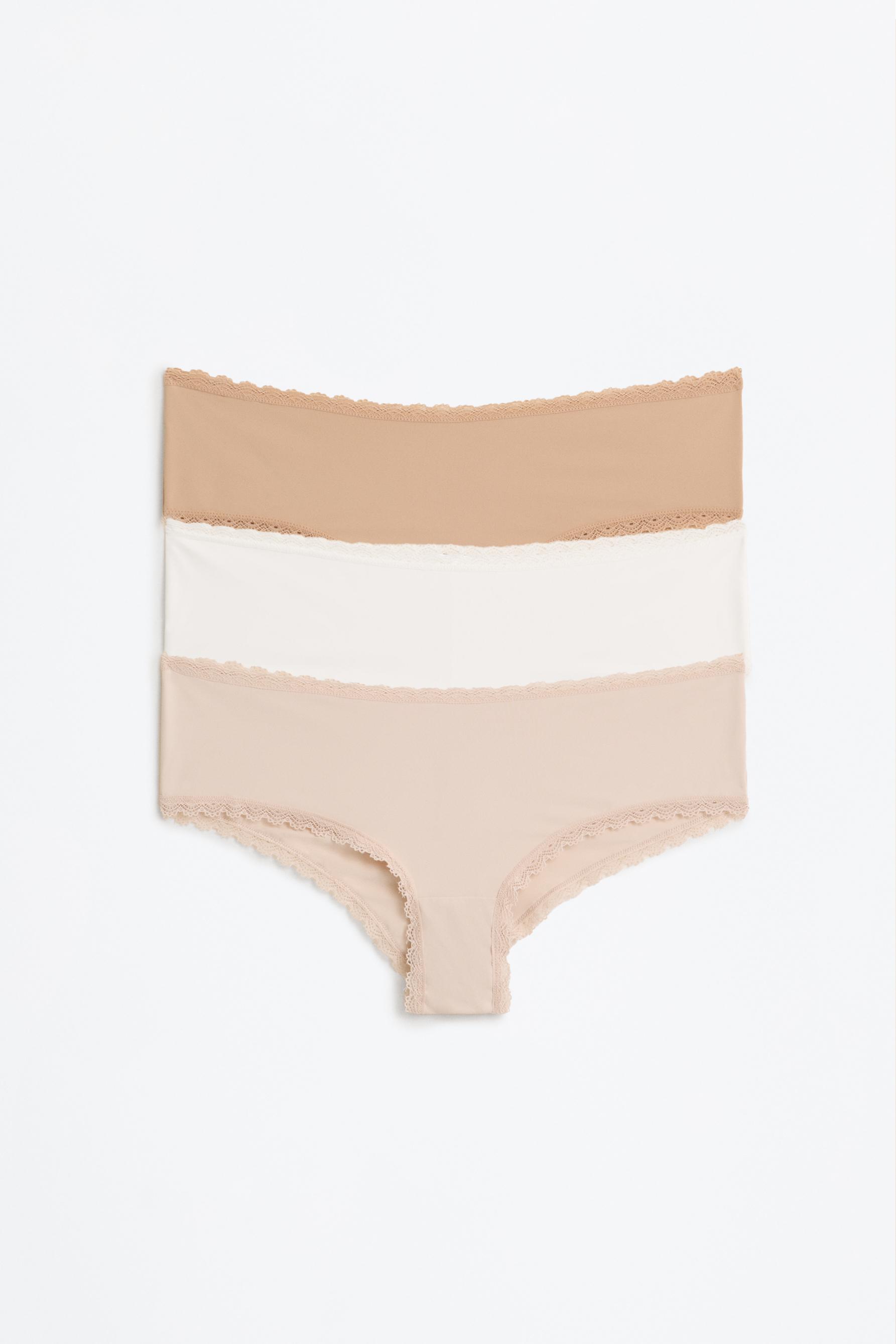 Pack of 3 microfibre hipster briefs — BEIGE