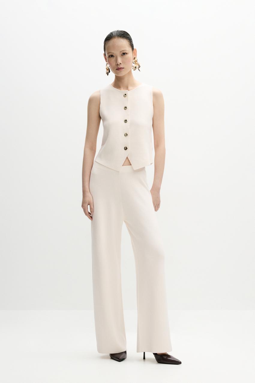 Pantalón Flare Lefties Pantalon Punto Pantalón Punto Fluido