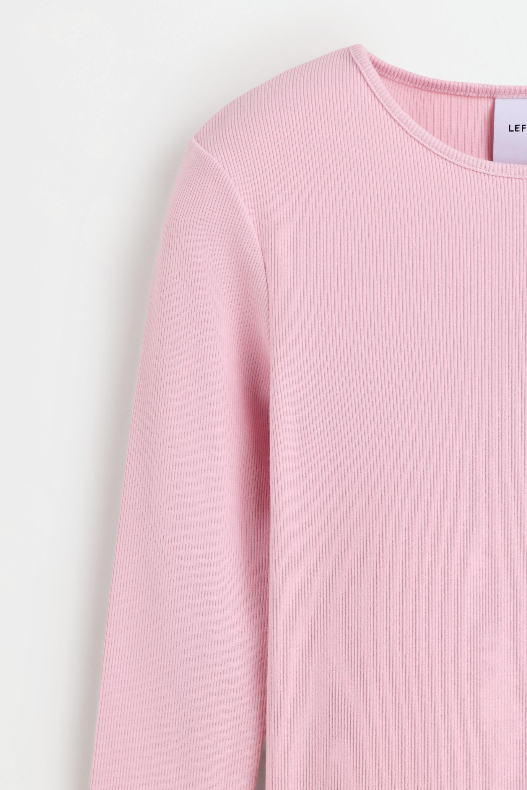 Ribbed long sleeve T-shirt — PASTEL PINK