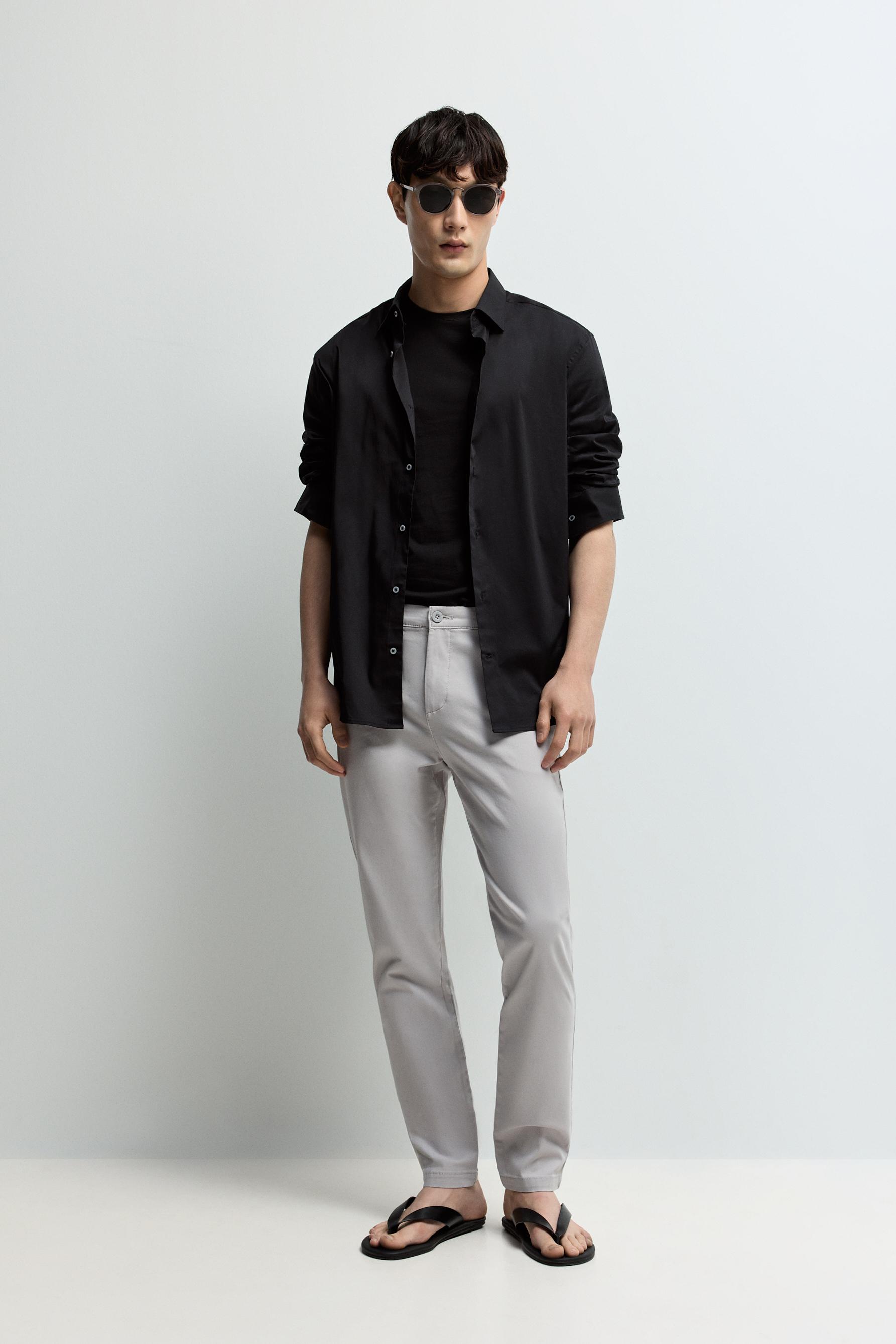 Skinny chino trousers — GREY