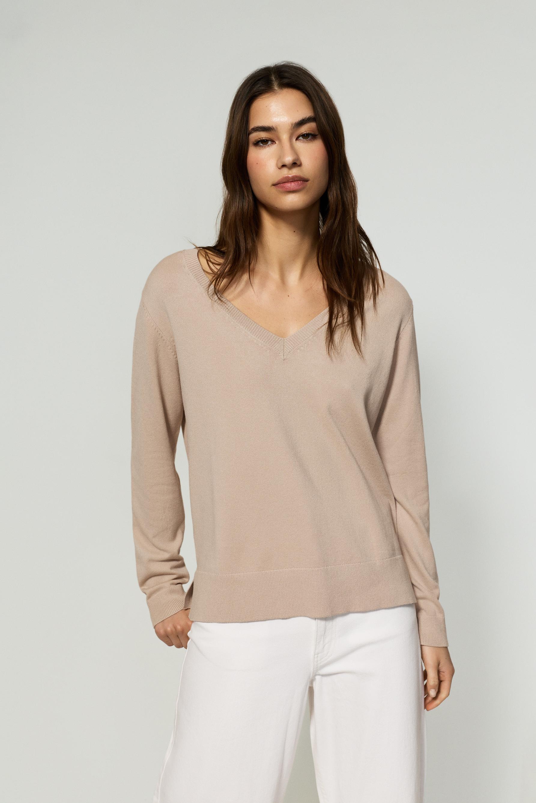 Jersey básico cuello pico