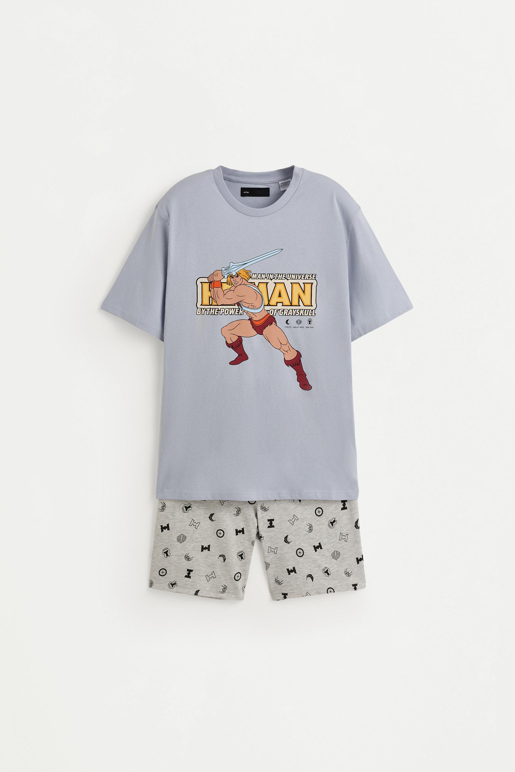 He-Man ©Mattel short pyjamas — BLUE GREY (alternate view)