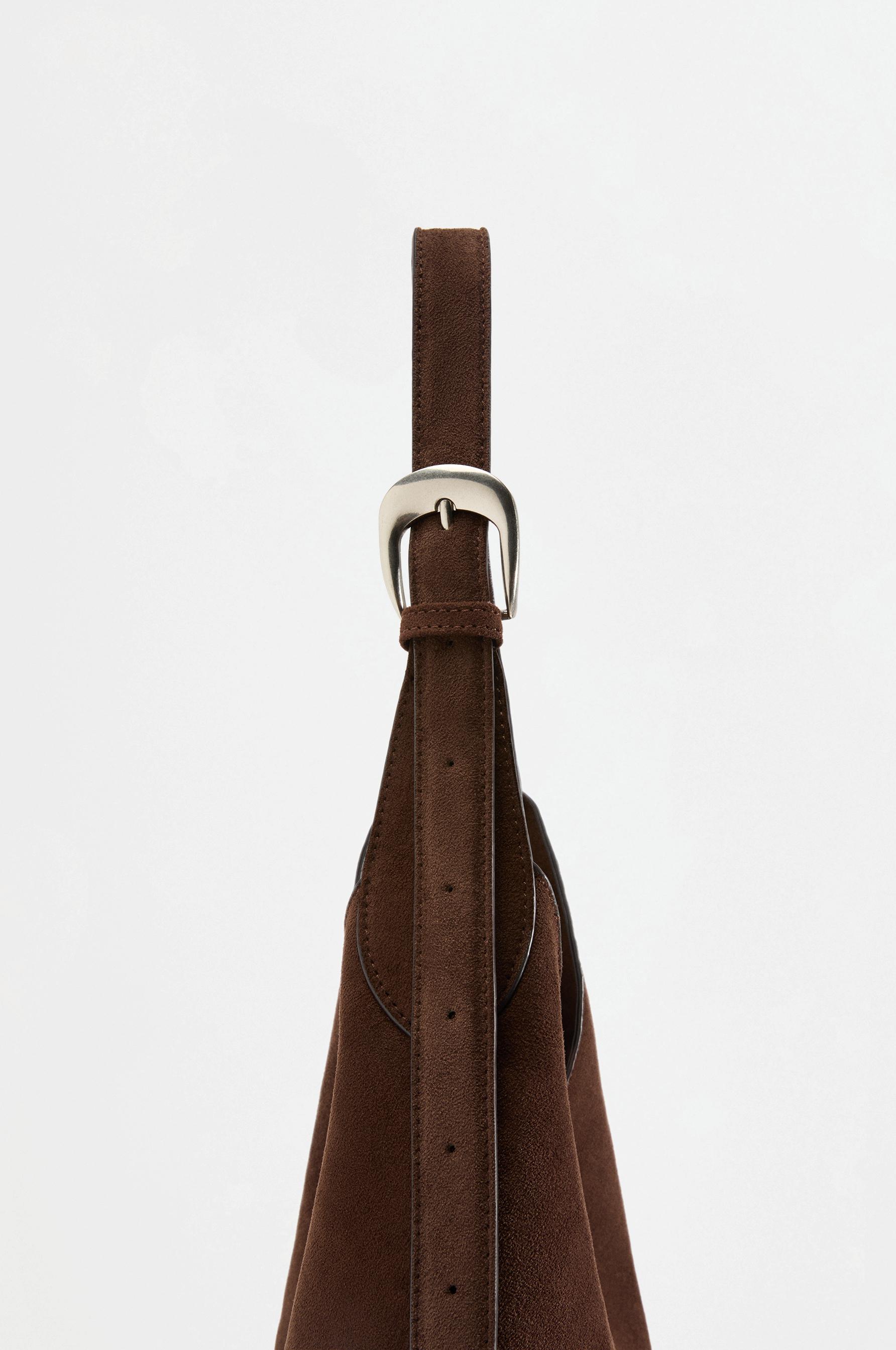 Faux suede shopper bag — BROWN