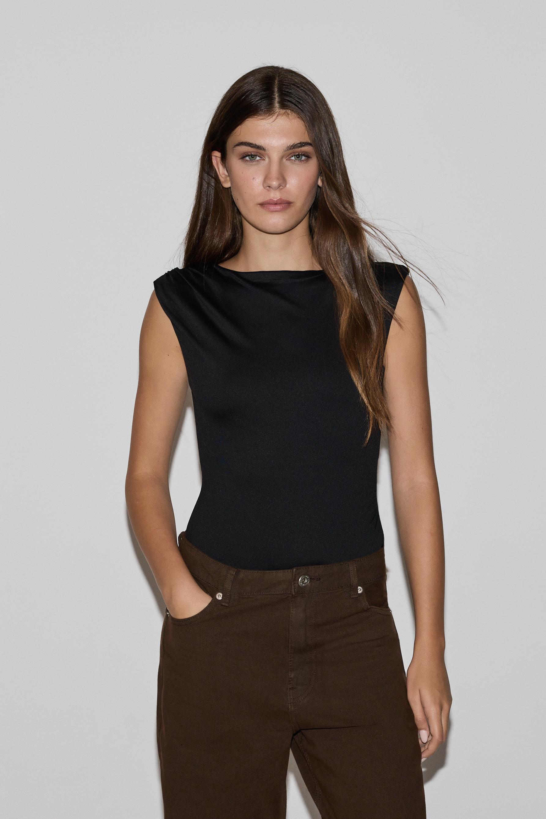 Camiseta poliamida fruncidos