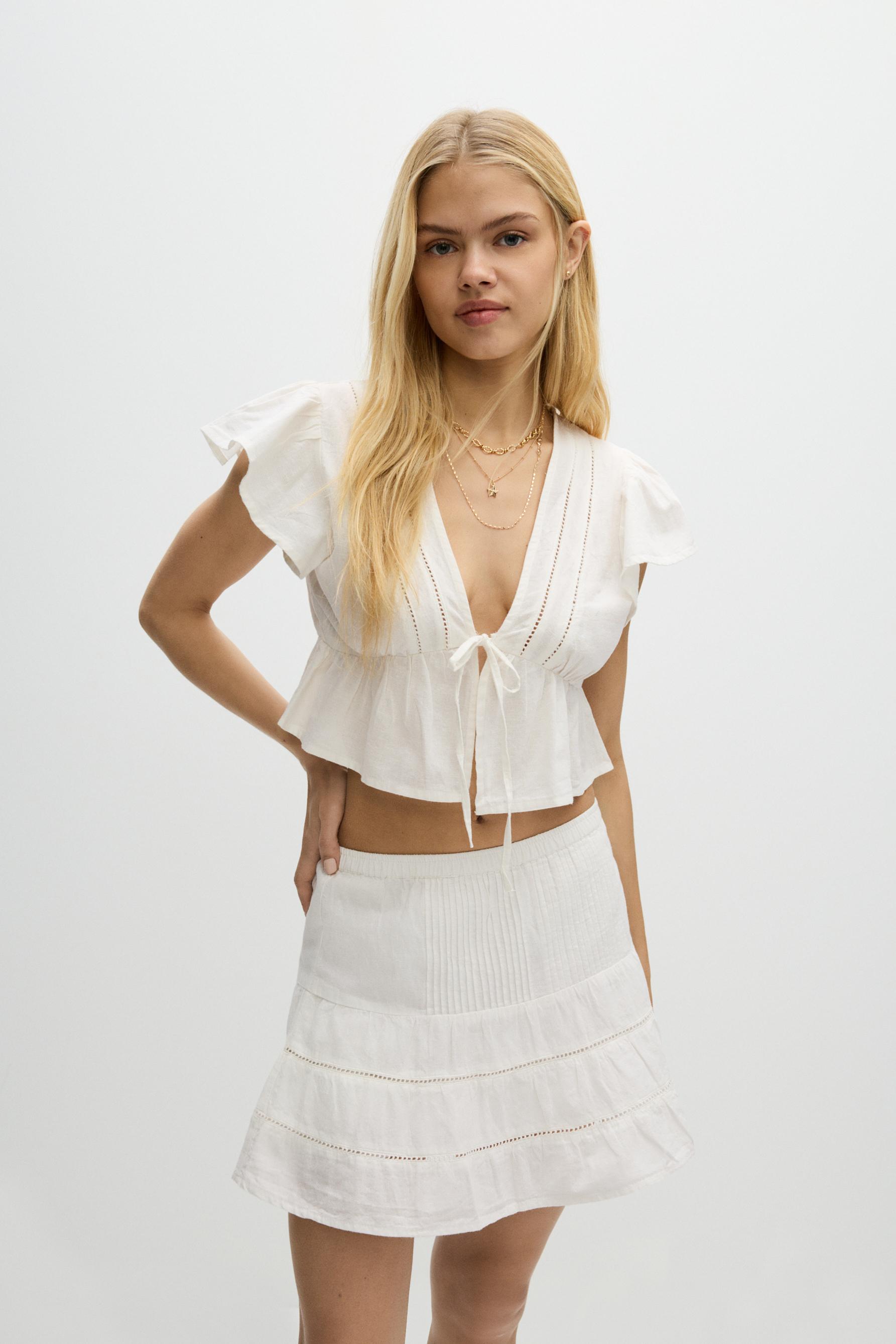 Blusa algodón lino