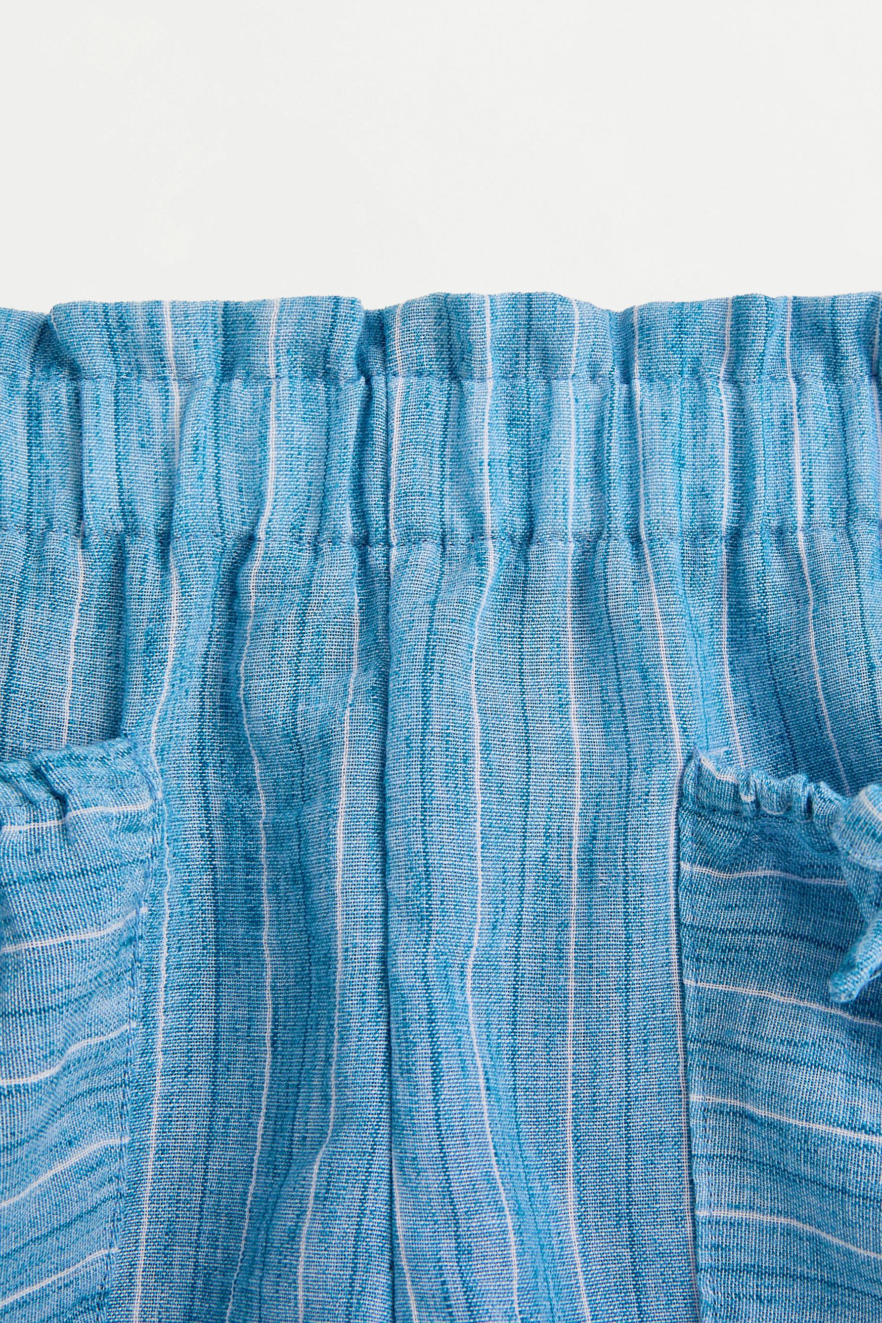 Striped rustic shorts — BLUE/WHITE