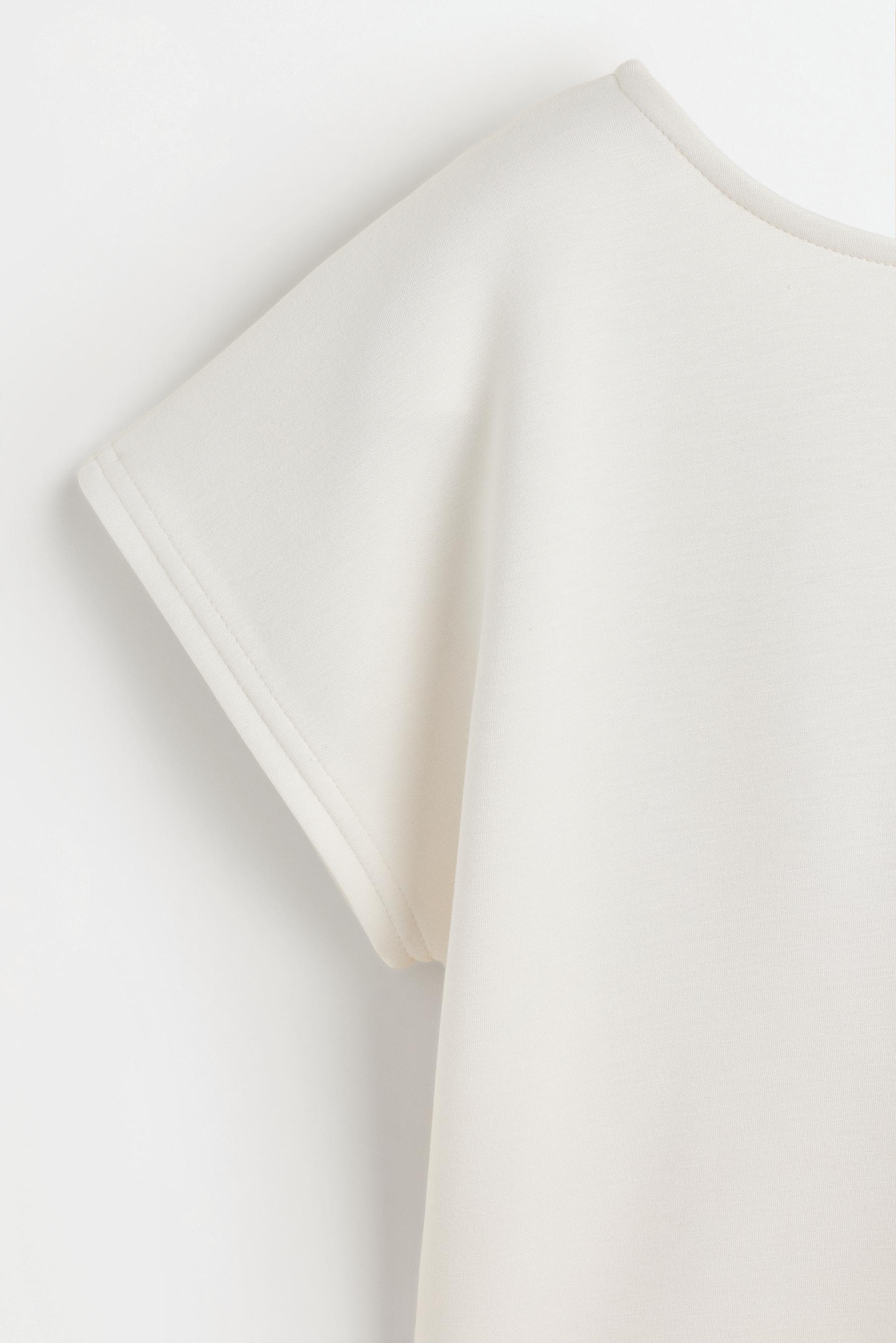 Flowing cross-back T-shirt — IVORY