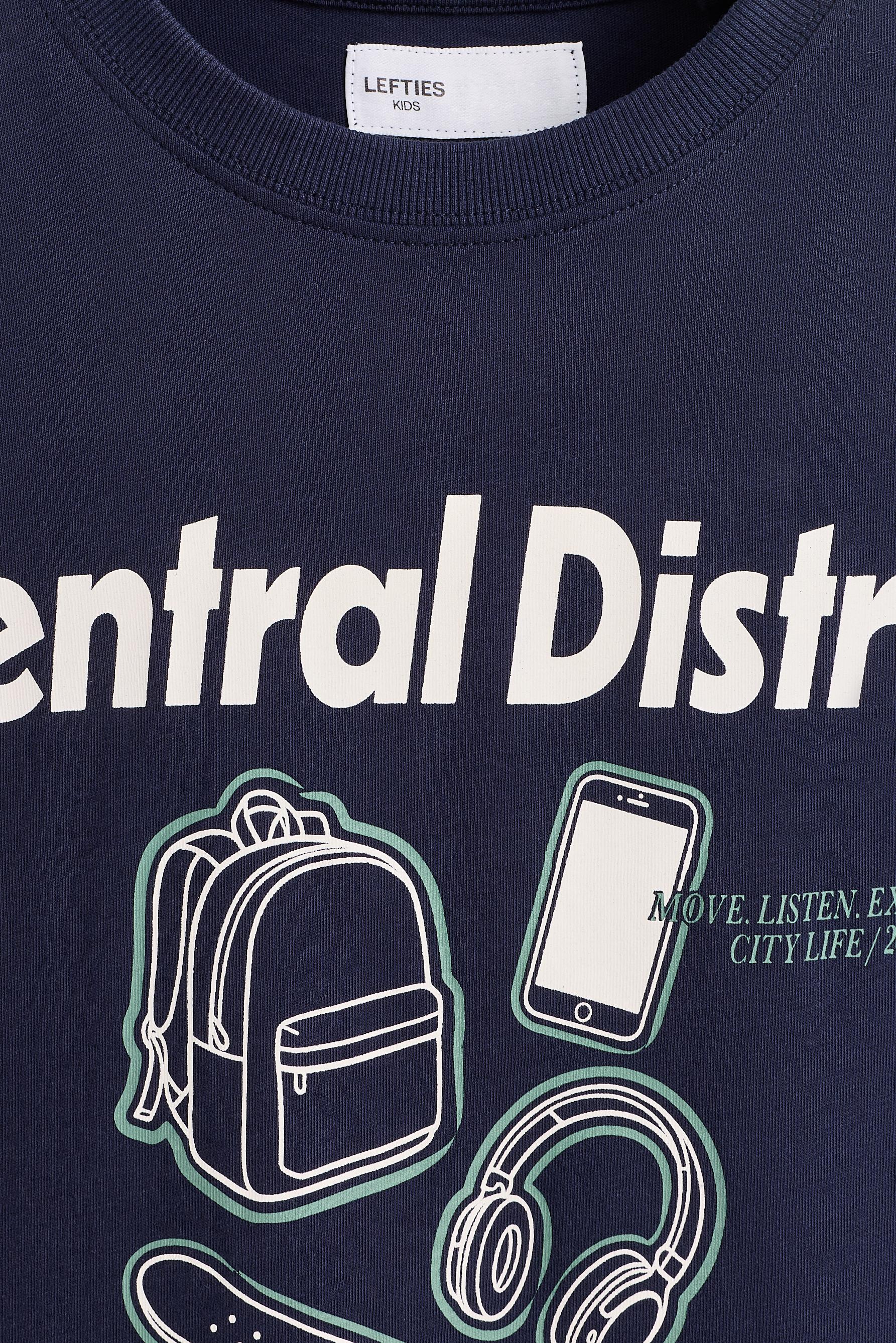 Printed T-shirt — NAVY