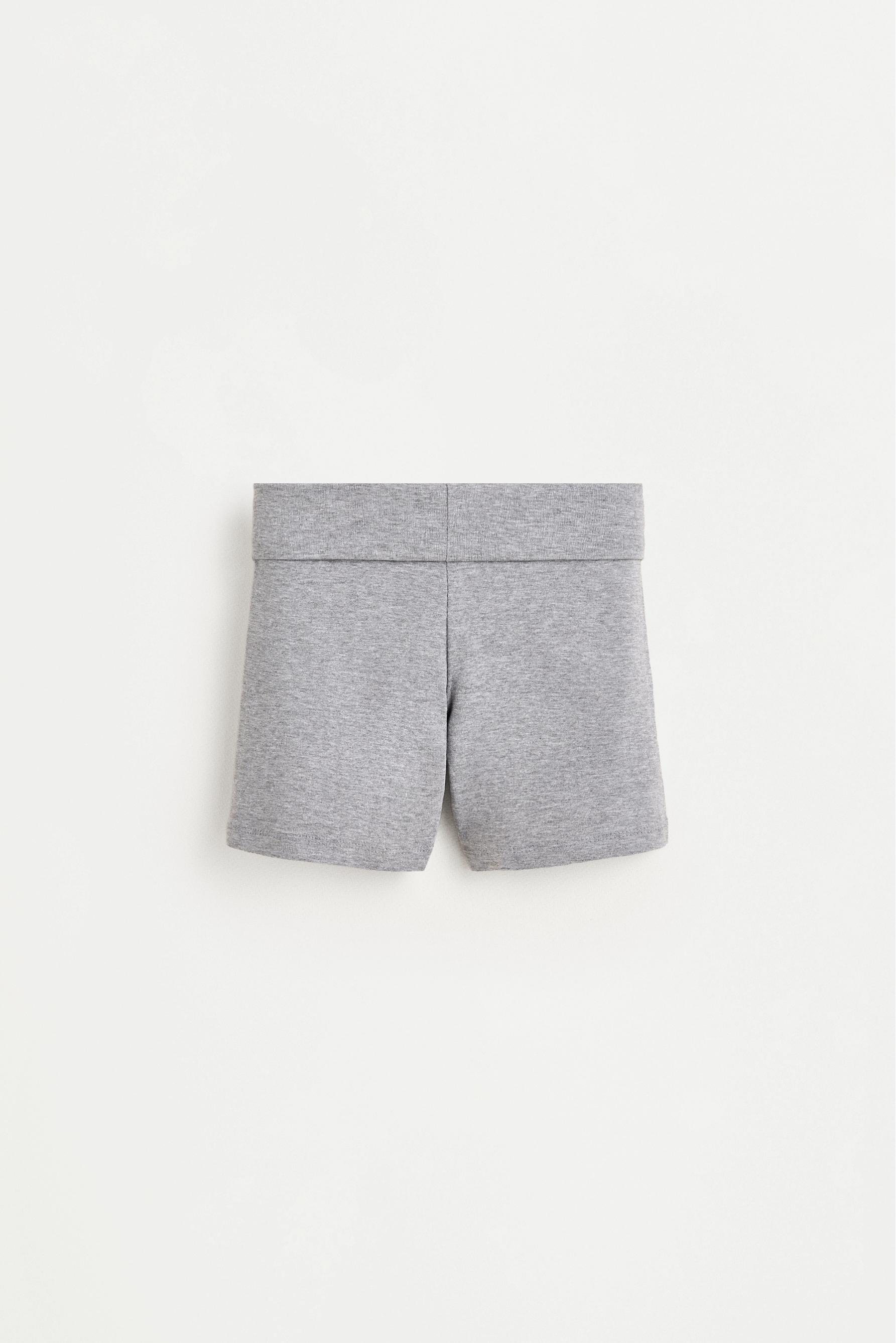 Cycling leggings with fold-over waist — GREY MARL