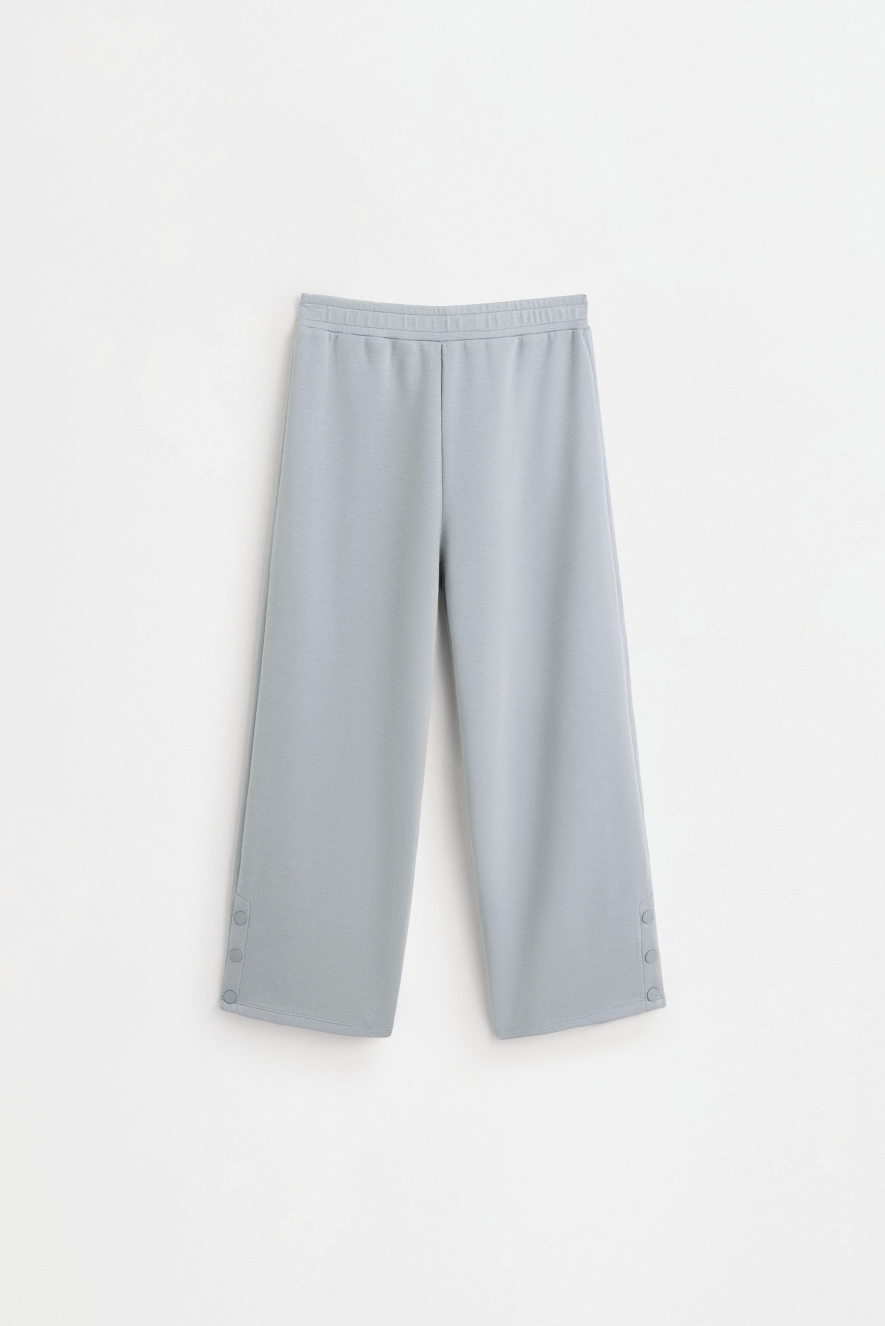 Viscose trousers with buttons — SAGE GREEN