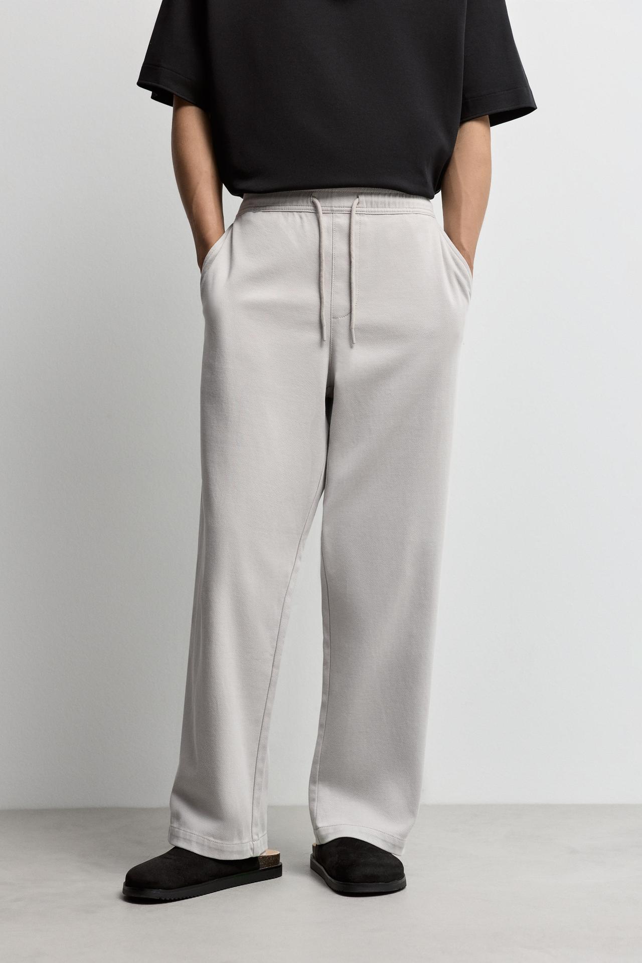 Wide-leg jogger trousers — GREY