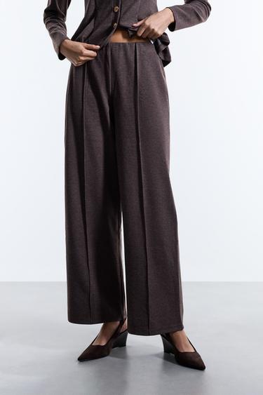 Pleated wide-leg trousers — CHOCOLATE 3