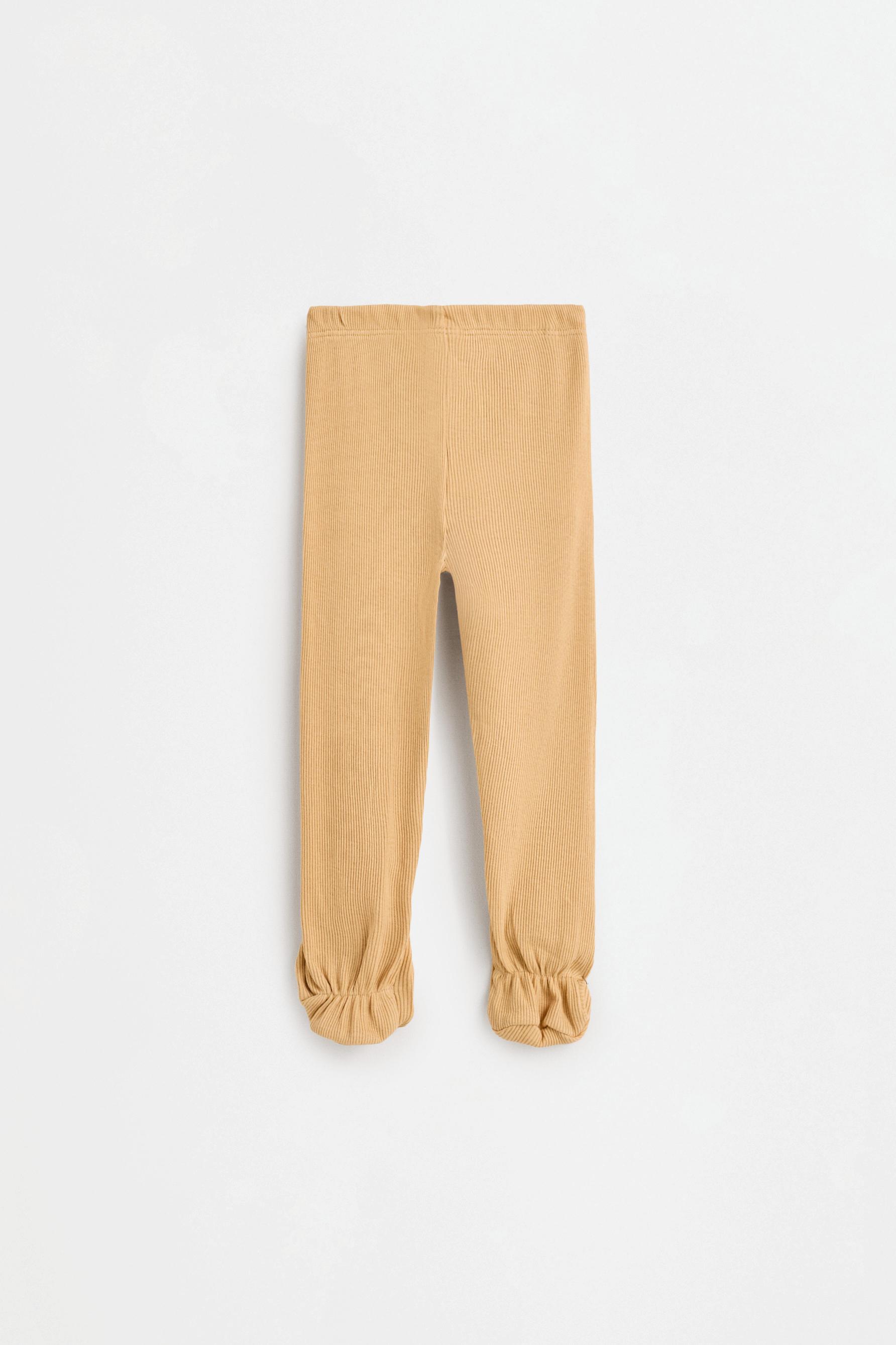 Ribbed T-shirt, footed leggings and hat co-ord — MUSTARD