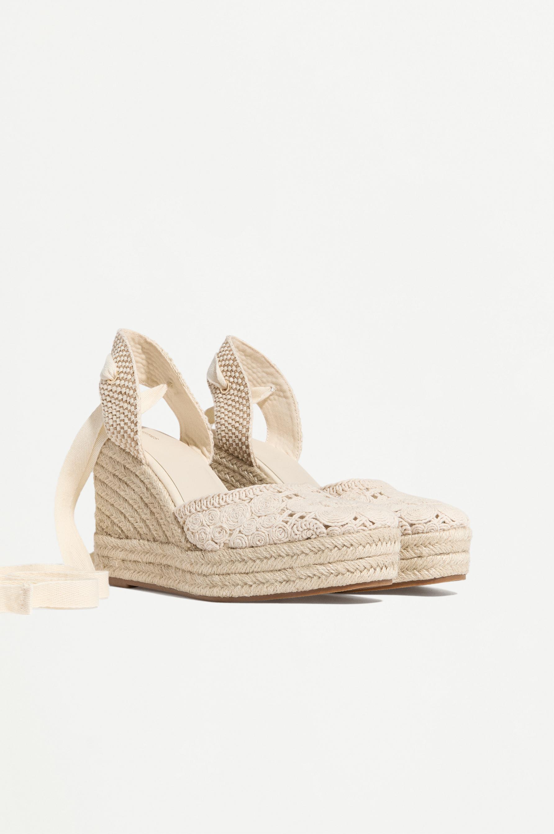 Jute wedge — BEIGE