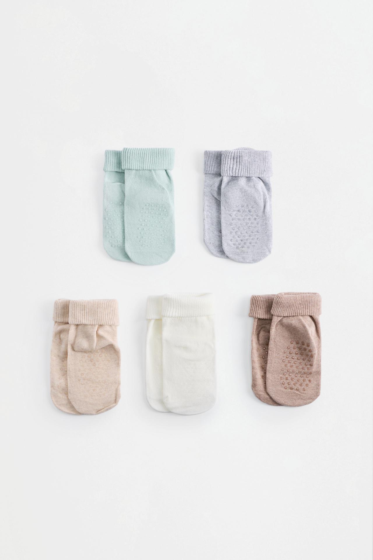 Long socks with fold-down cuffs (5-Pack) — SAND MARL