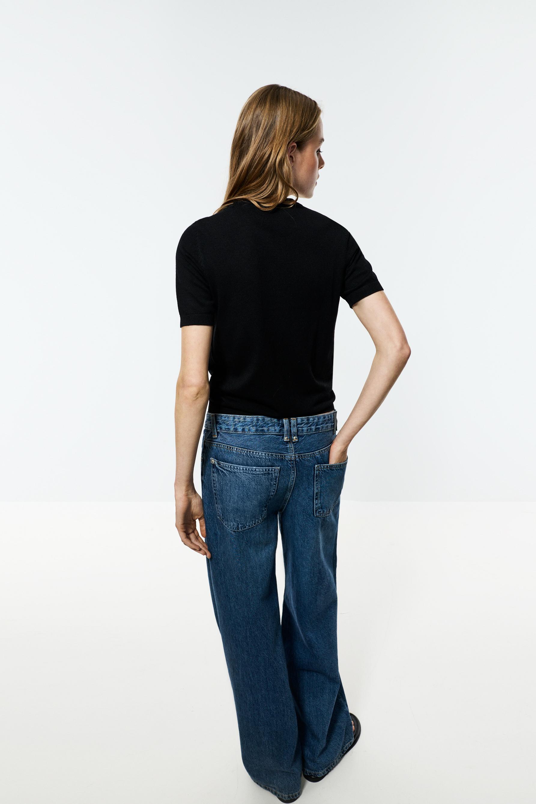 Basic knit top — BLACK
