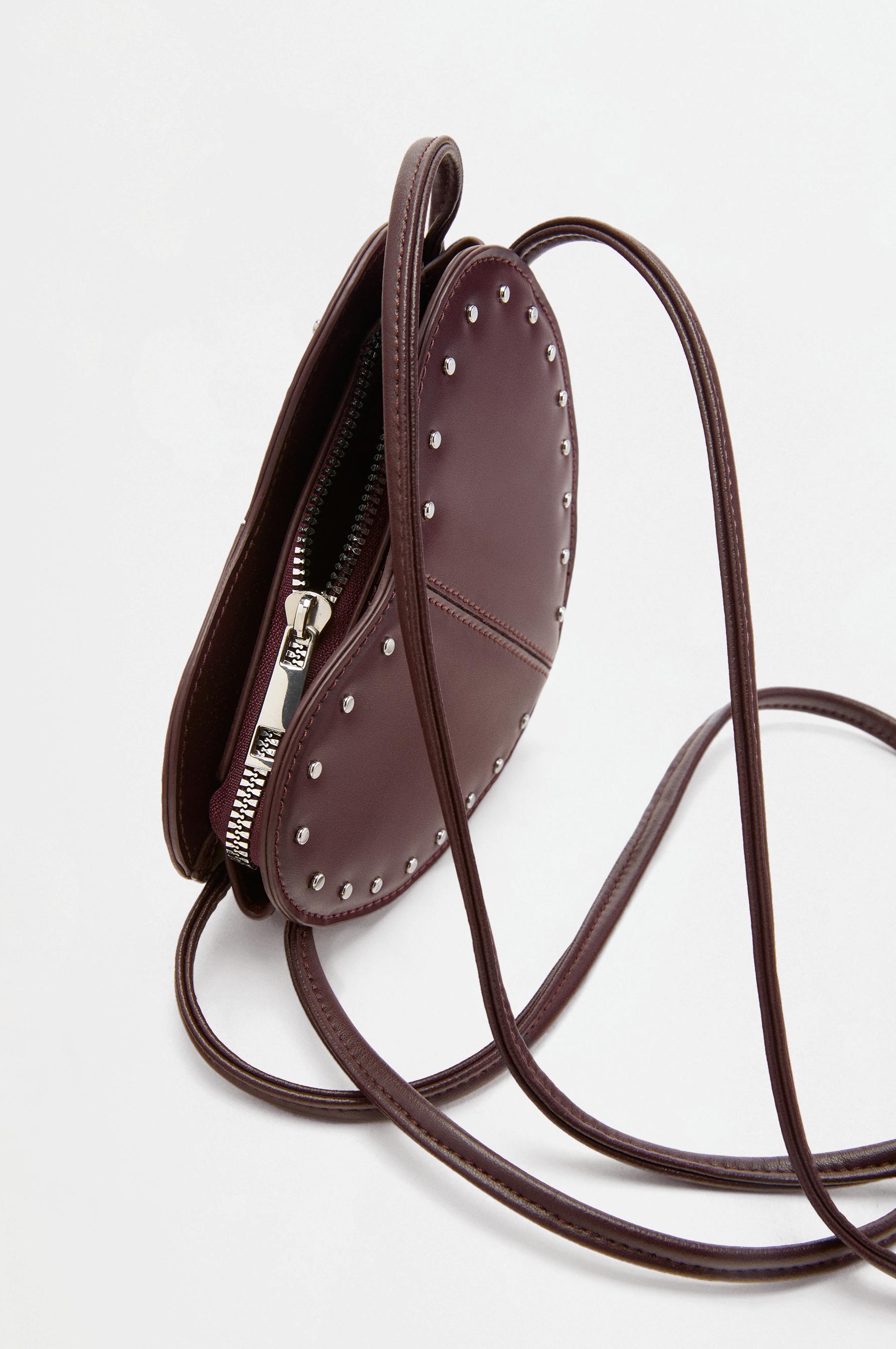 Heart stud bag — BURGUNDY