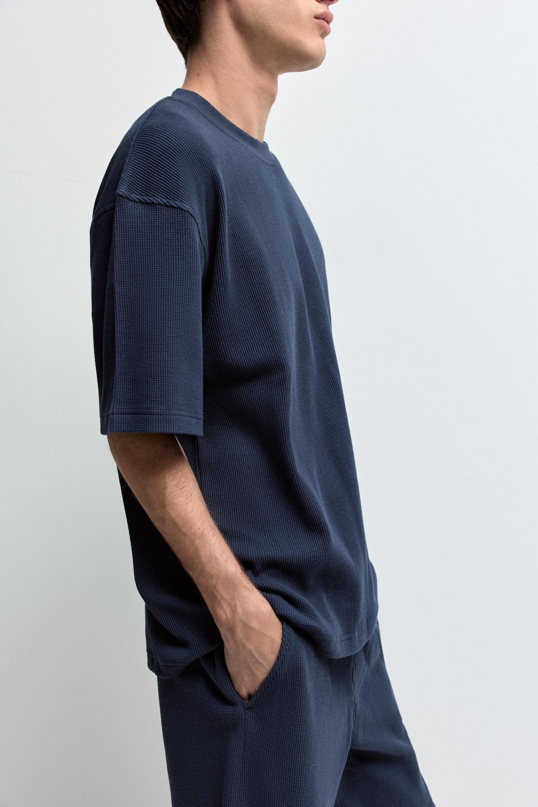 Waffle T-shirt — NAVY