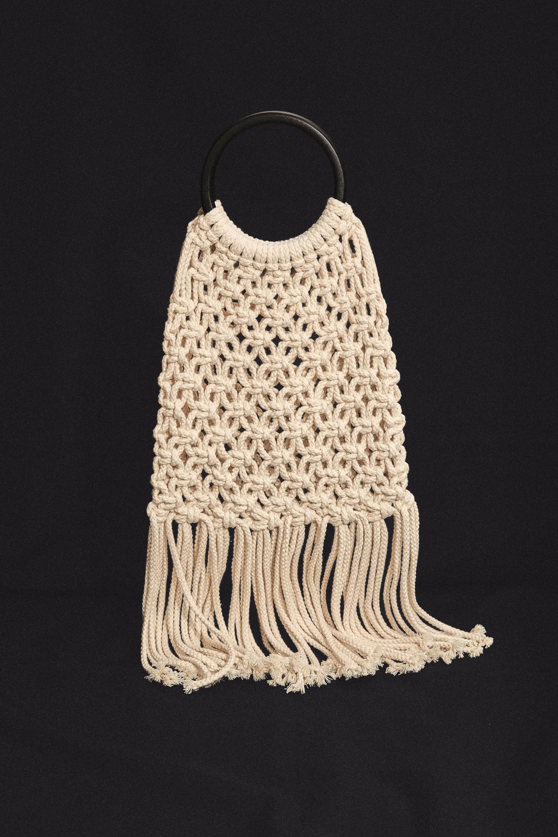 Macramé handbag — ECRU