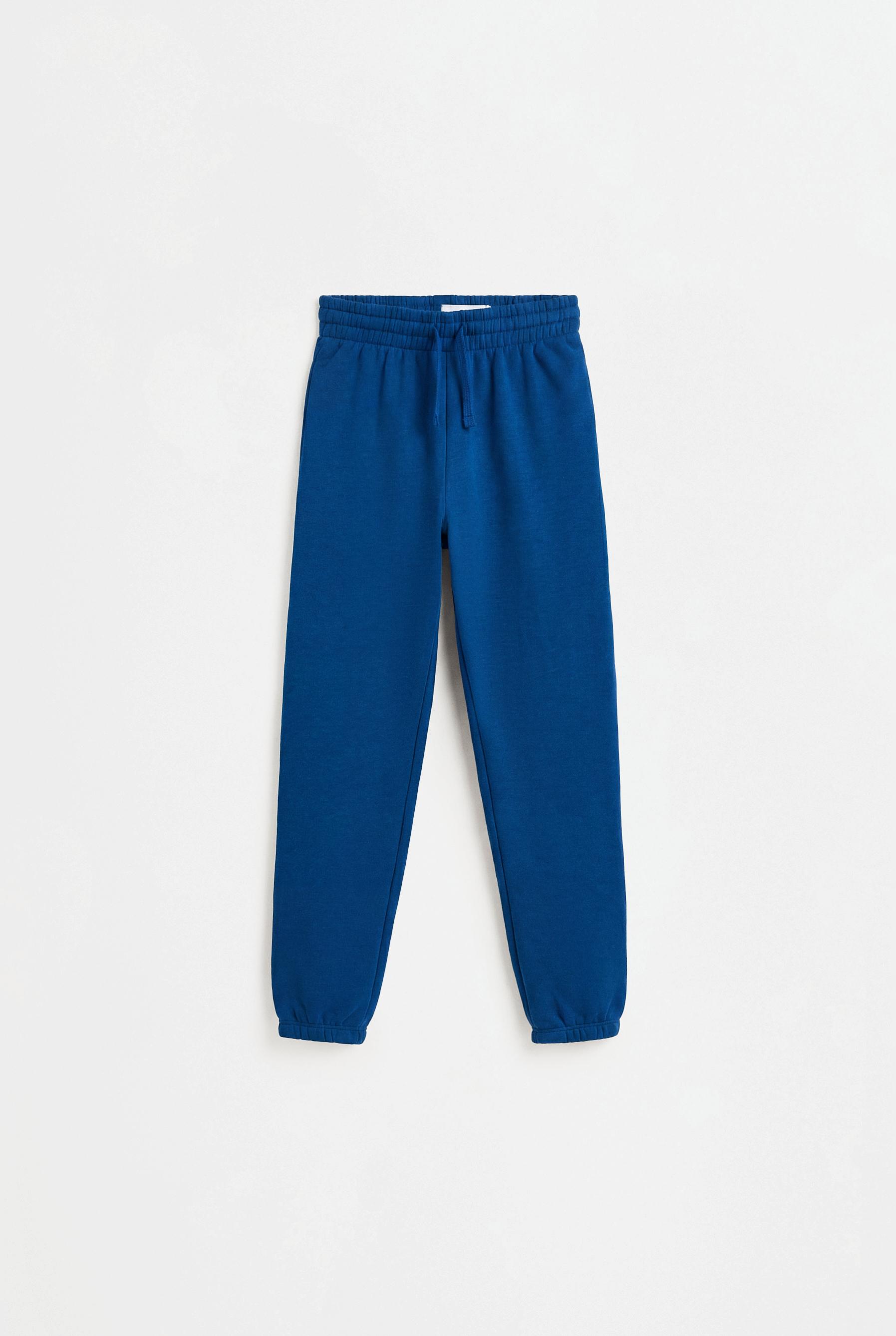 Solid plush trousers — DARK BLUE