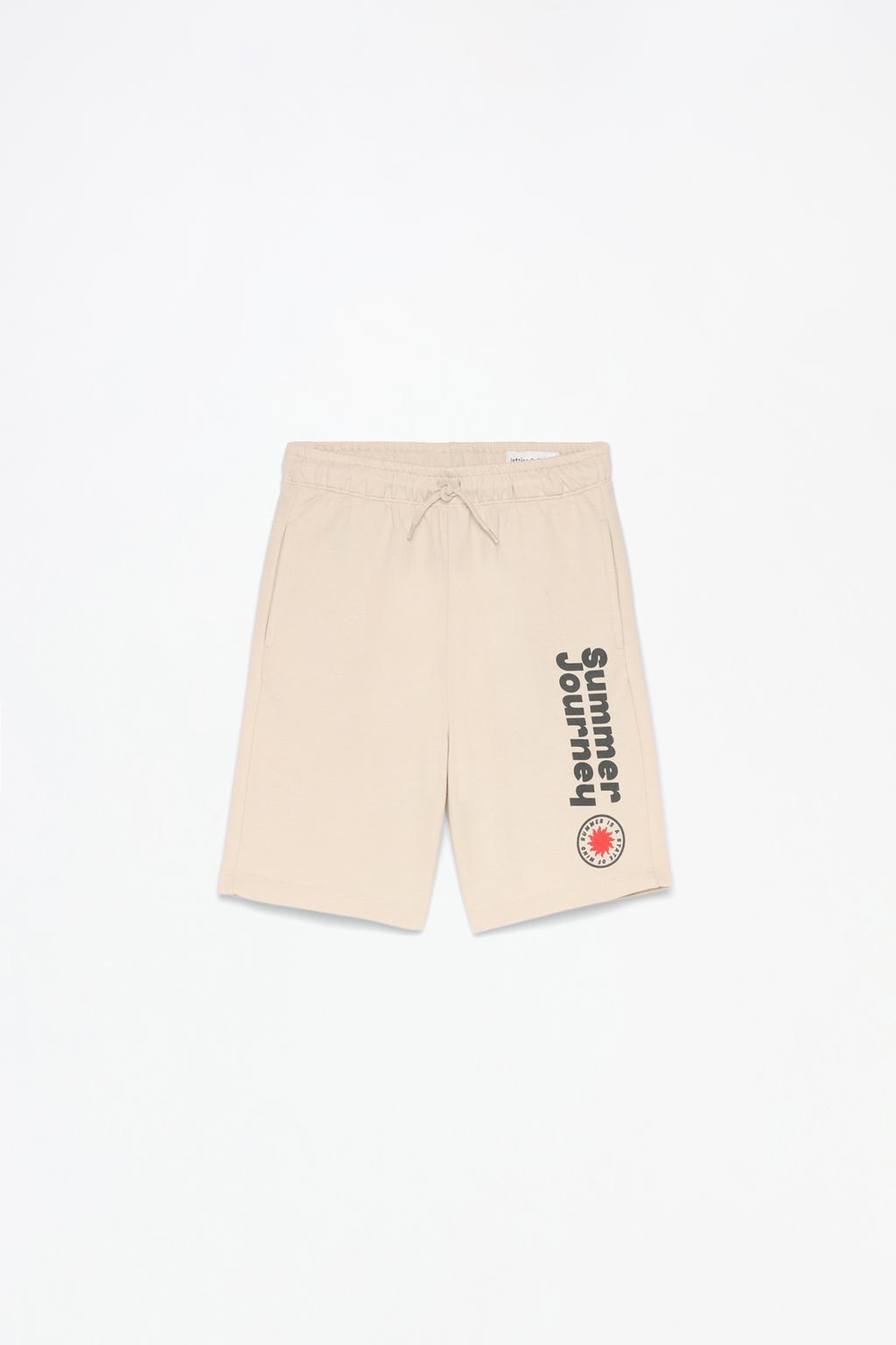 Jogger Bermuda shorts with slogan