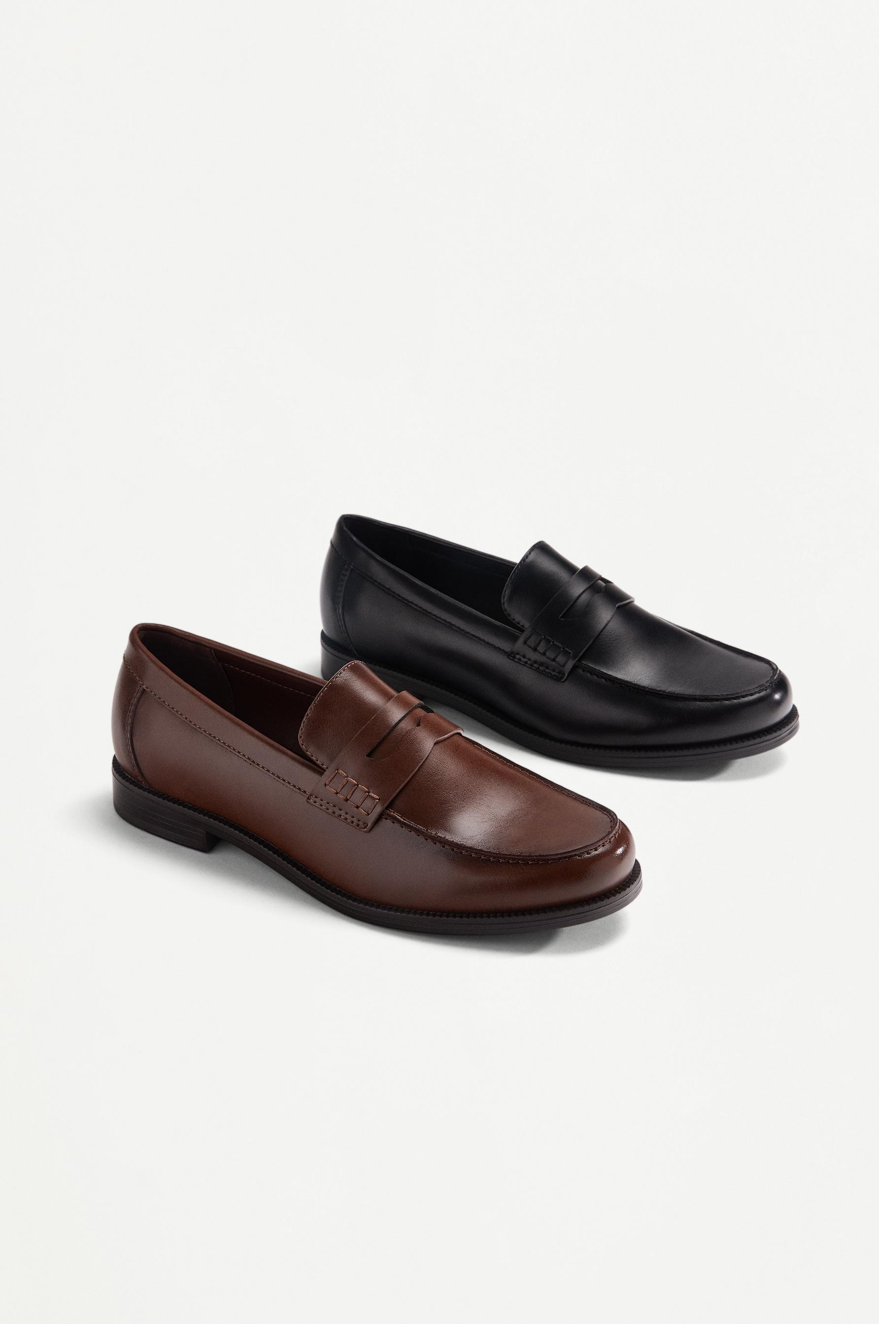 Tailored Penny Loafers — BLACK