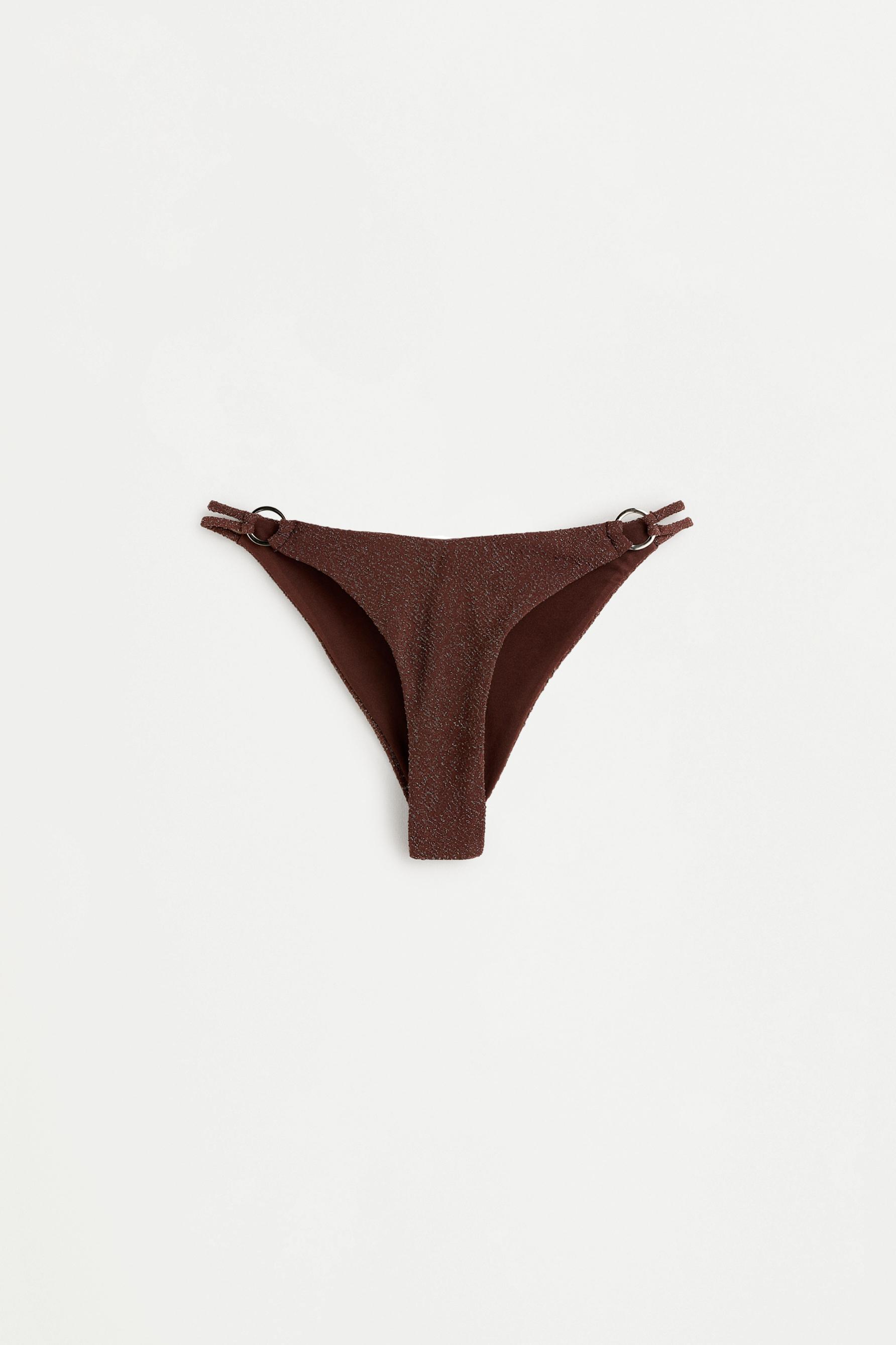 Shimmery bikini briefs — BROWN