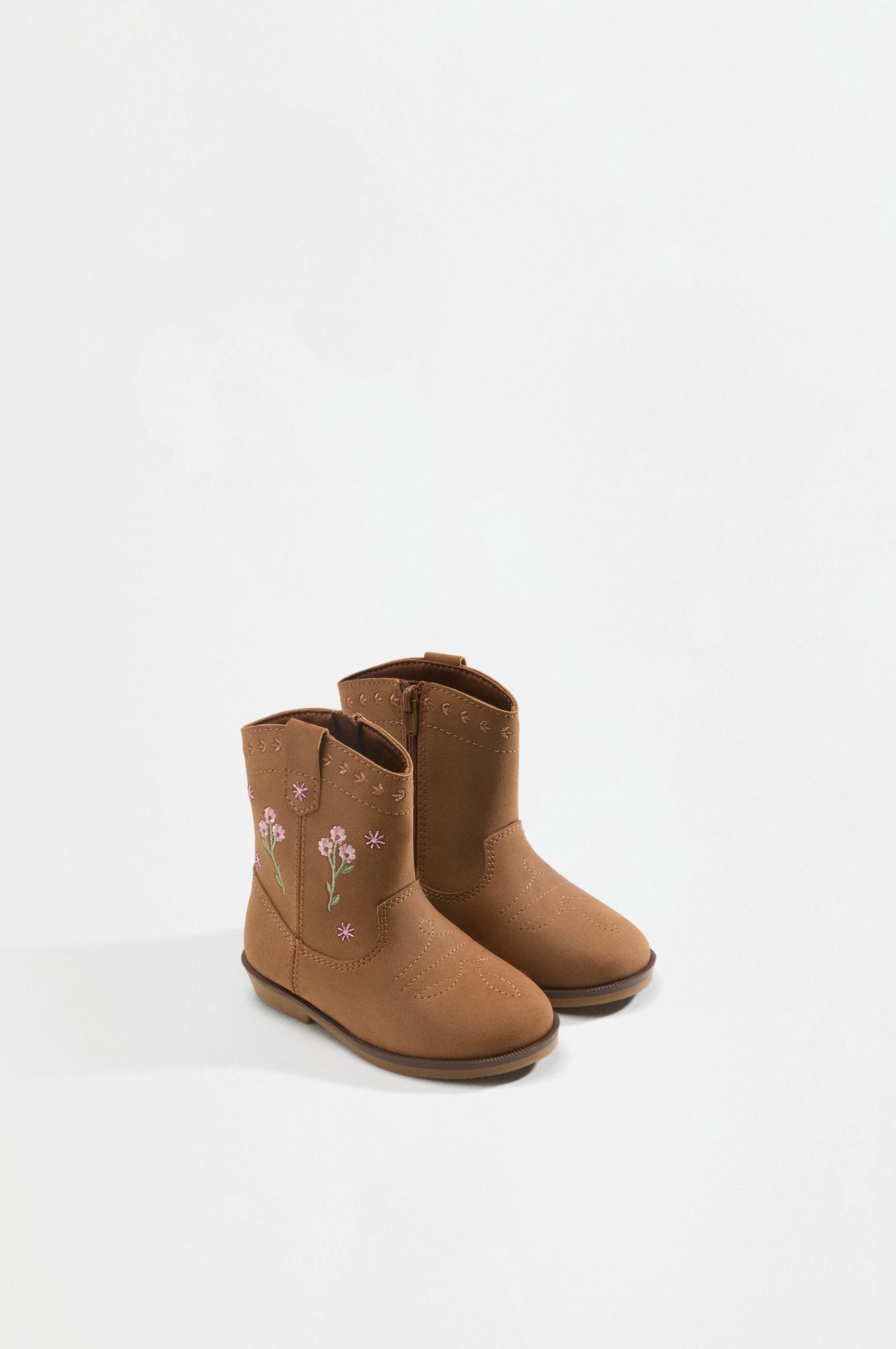 Split suede-effect fringe boots — LEATHER