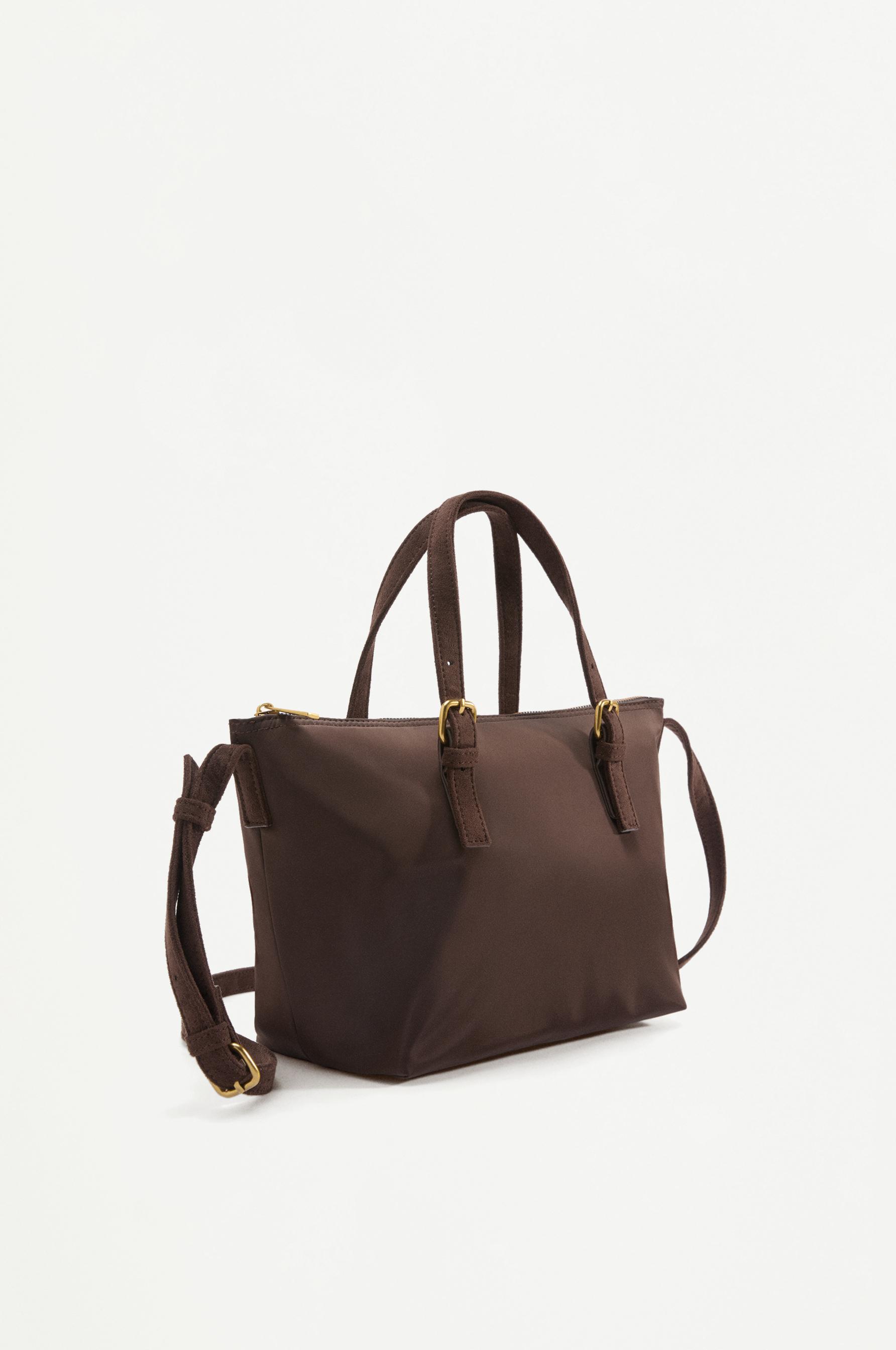 Nylon crossbody bag — BROWN