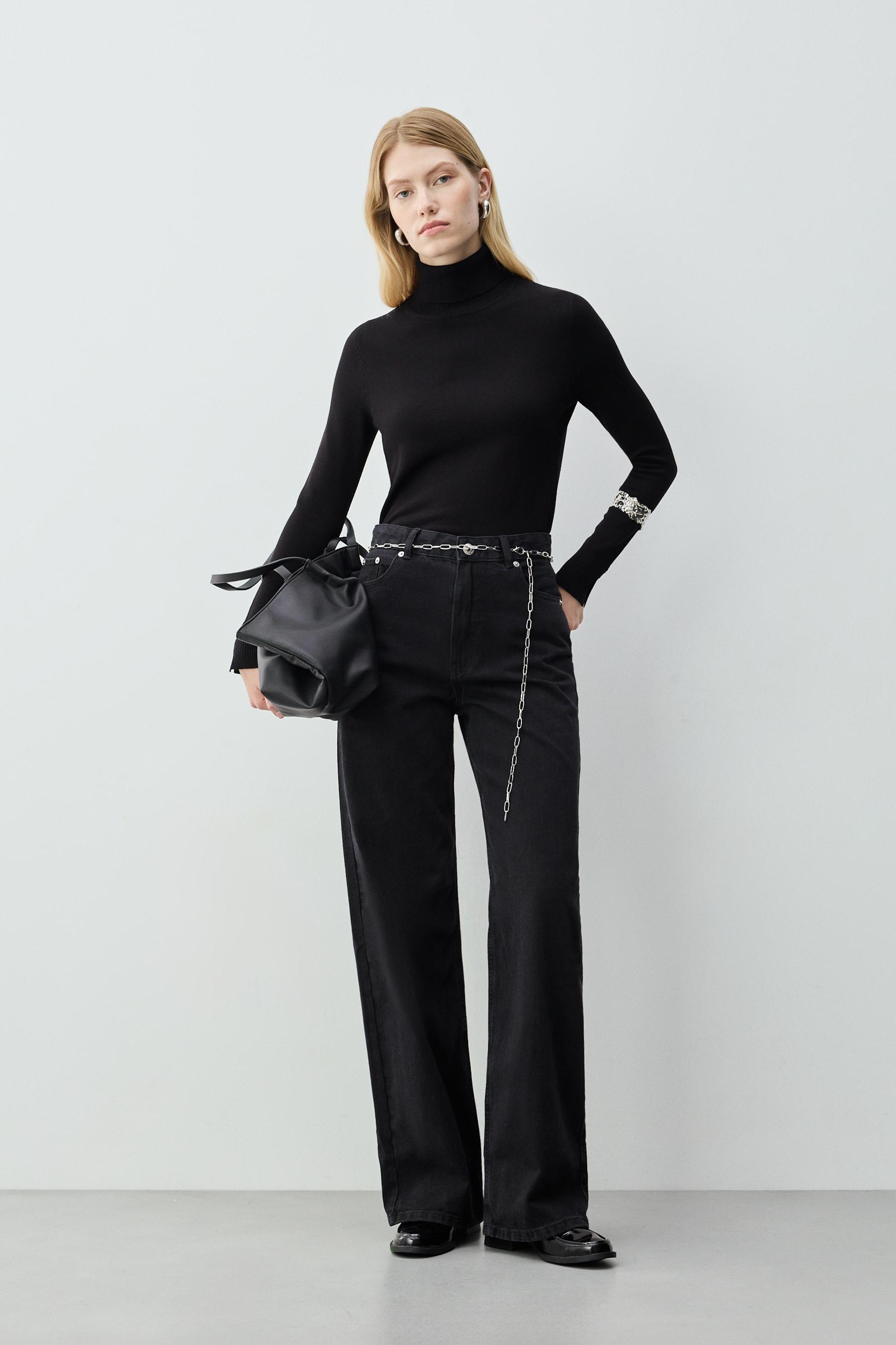 Jeans wide leg cadena