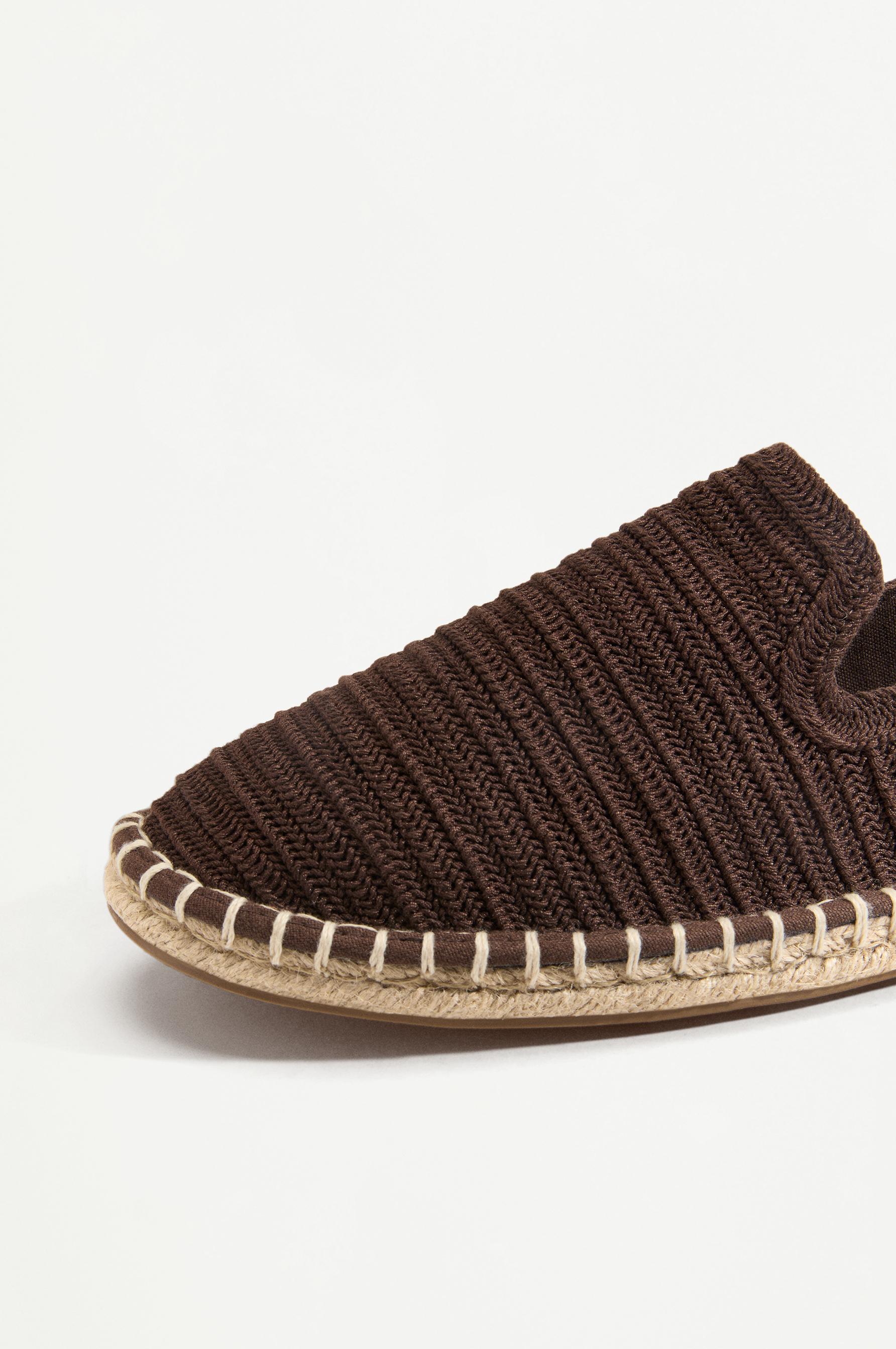 Crochet jute effect espadrilles — BROWN