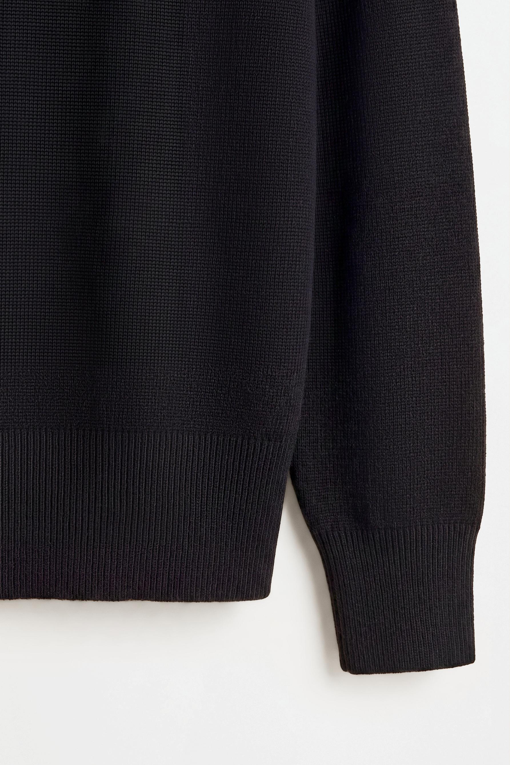 Basic V-neck sweater — BLACK