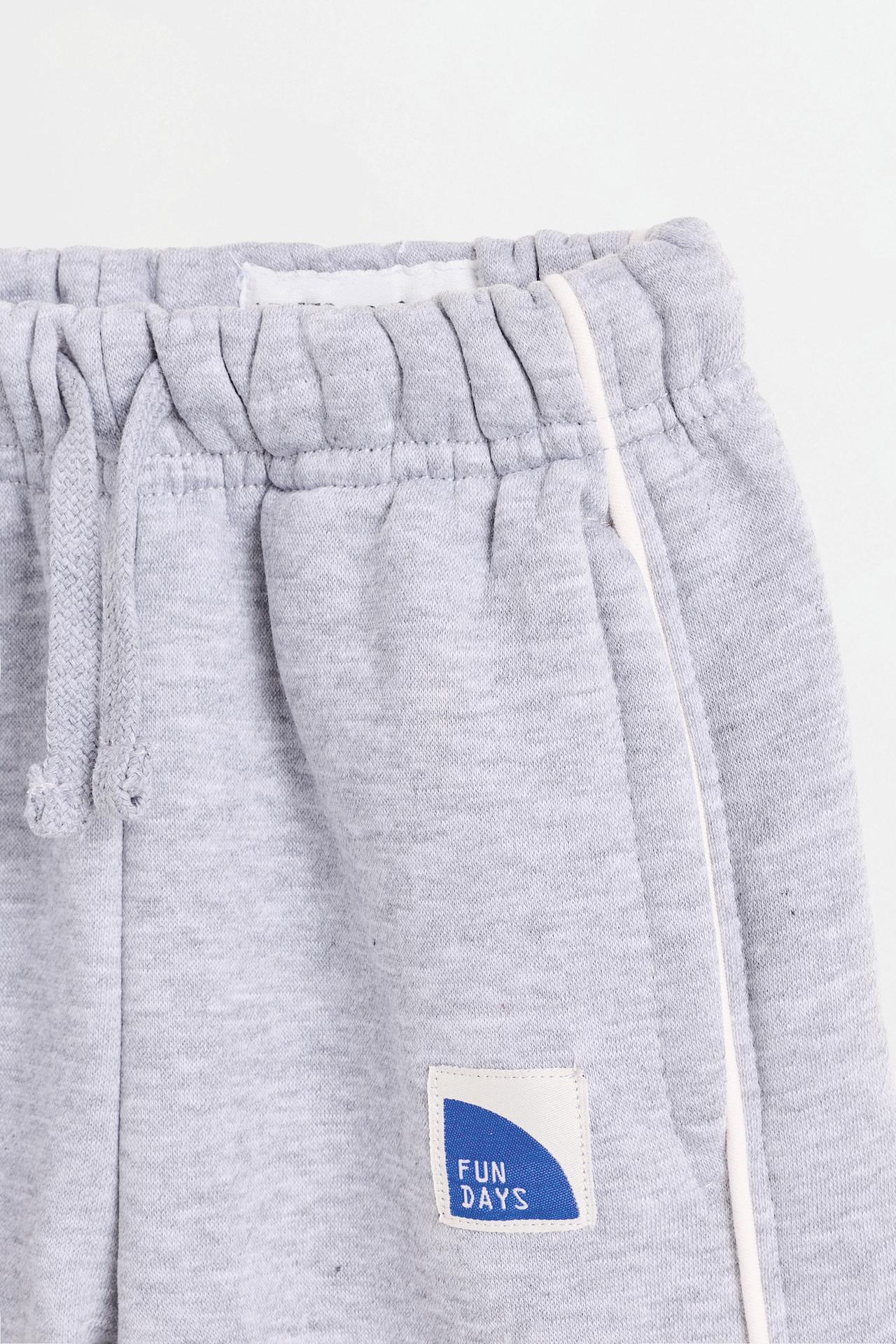Plush trousers with piping — GREY MARL