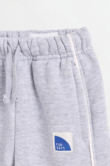 Plush trousers with piping — GREY MARL 3