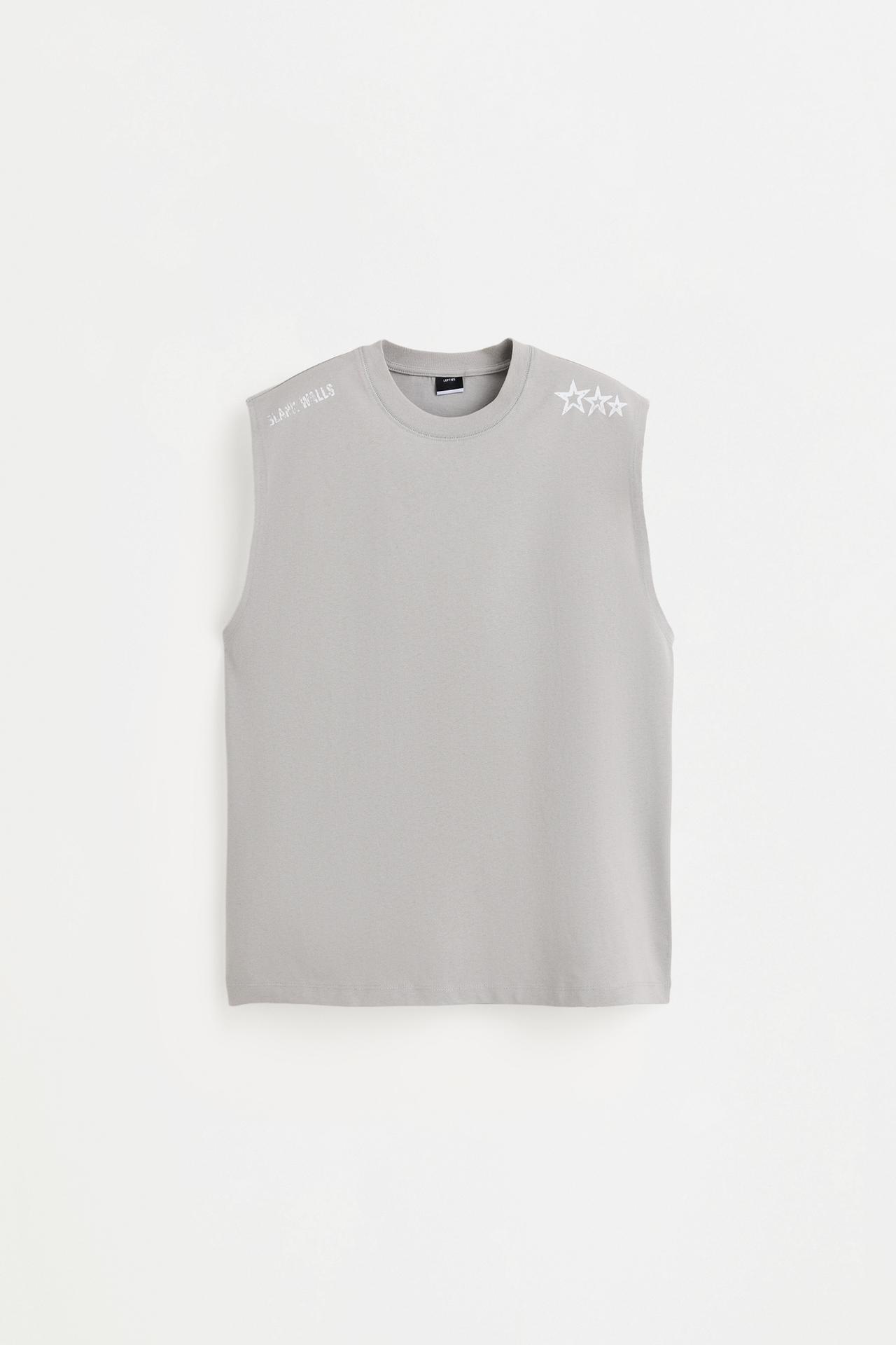 Faded-effect printed sleeveless T-shirt — ASH