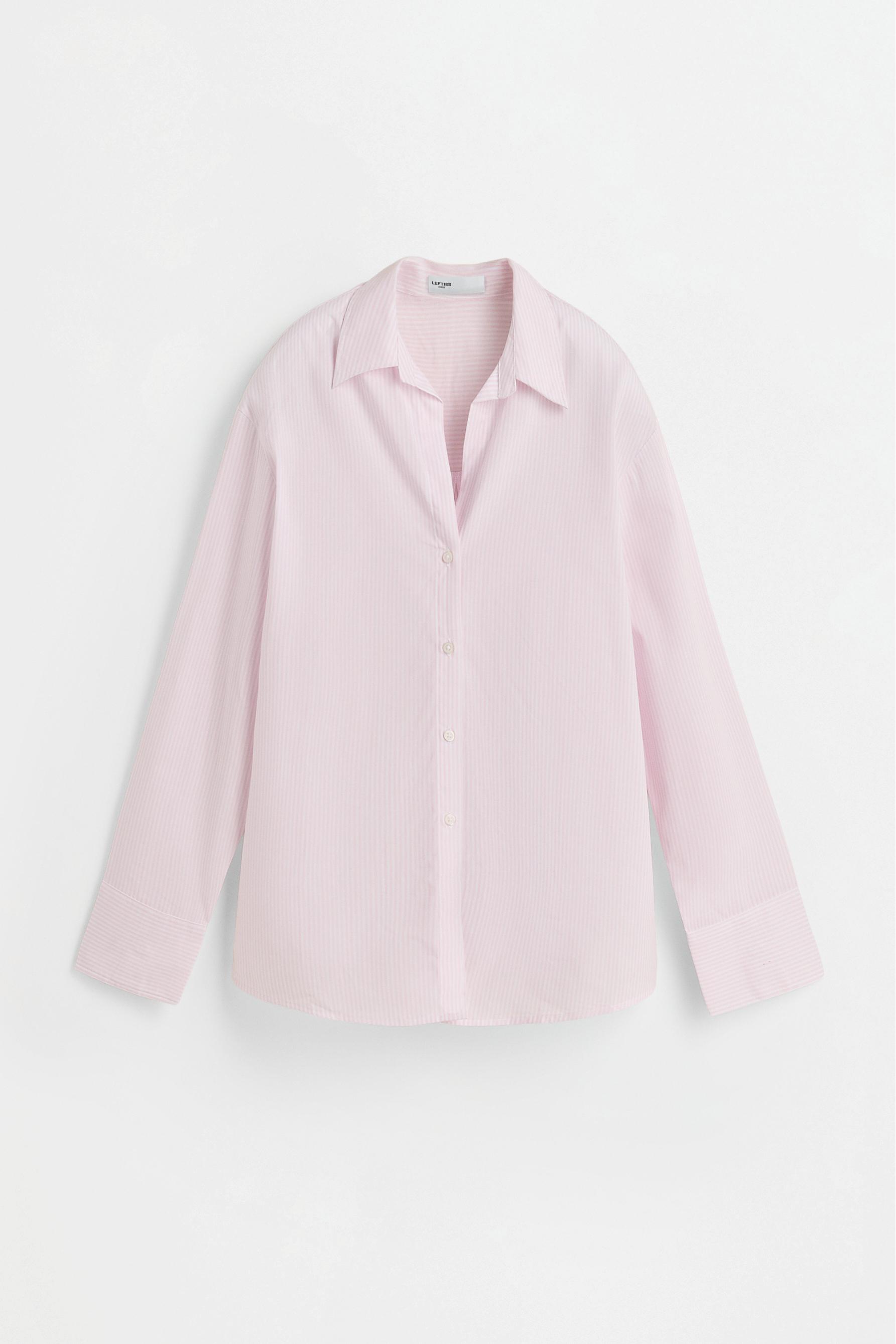 Striped poplin shirt — PINK