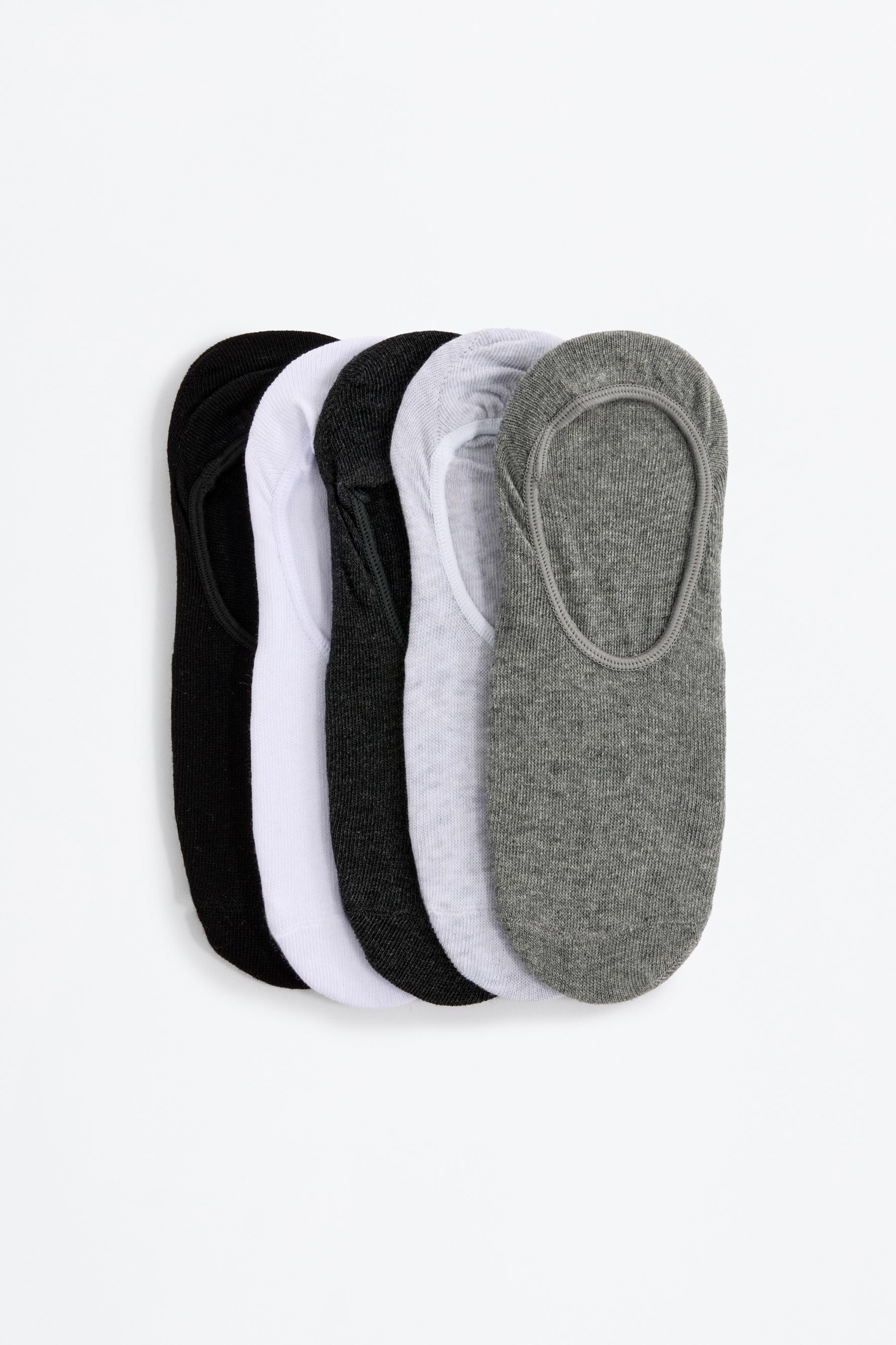 5-pack of no-show socks — GREY