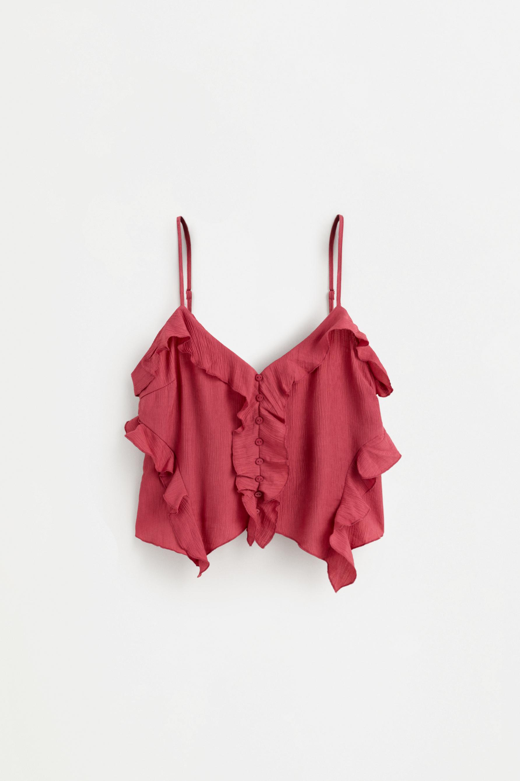 Textured camisole top — PALE MAROON
