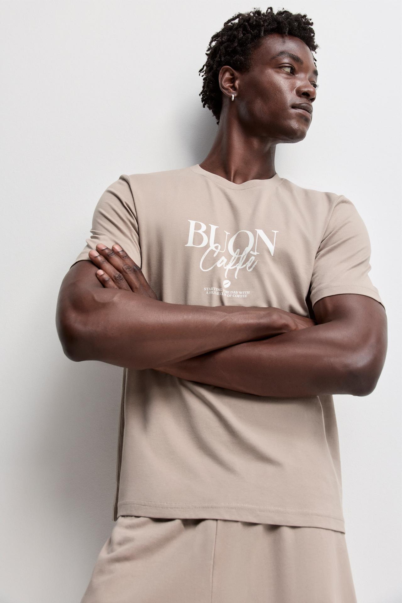 Short printed pyjamas — CAMEL
