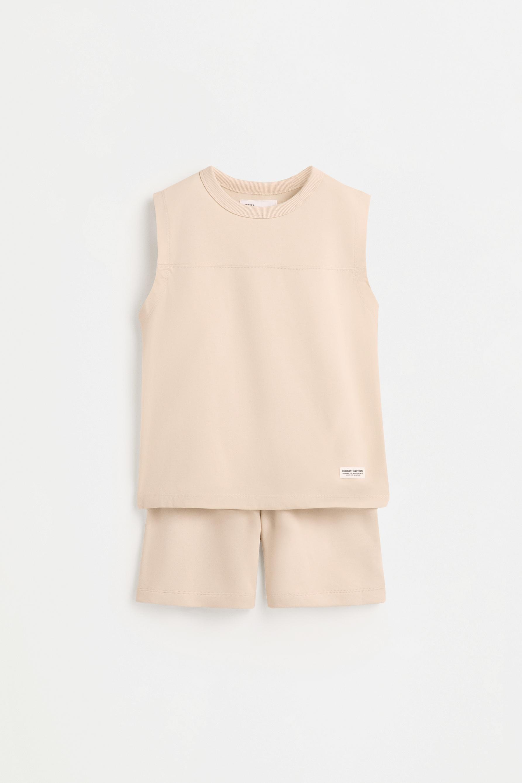Vest top and Bermuda shorts co-ord — BEIGE