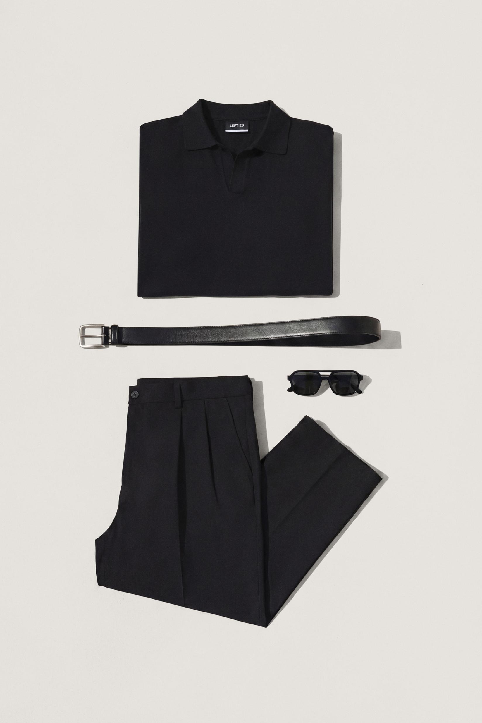 Interlock polo shirt — BLACK