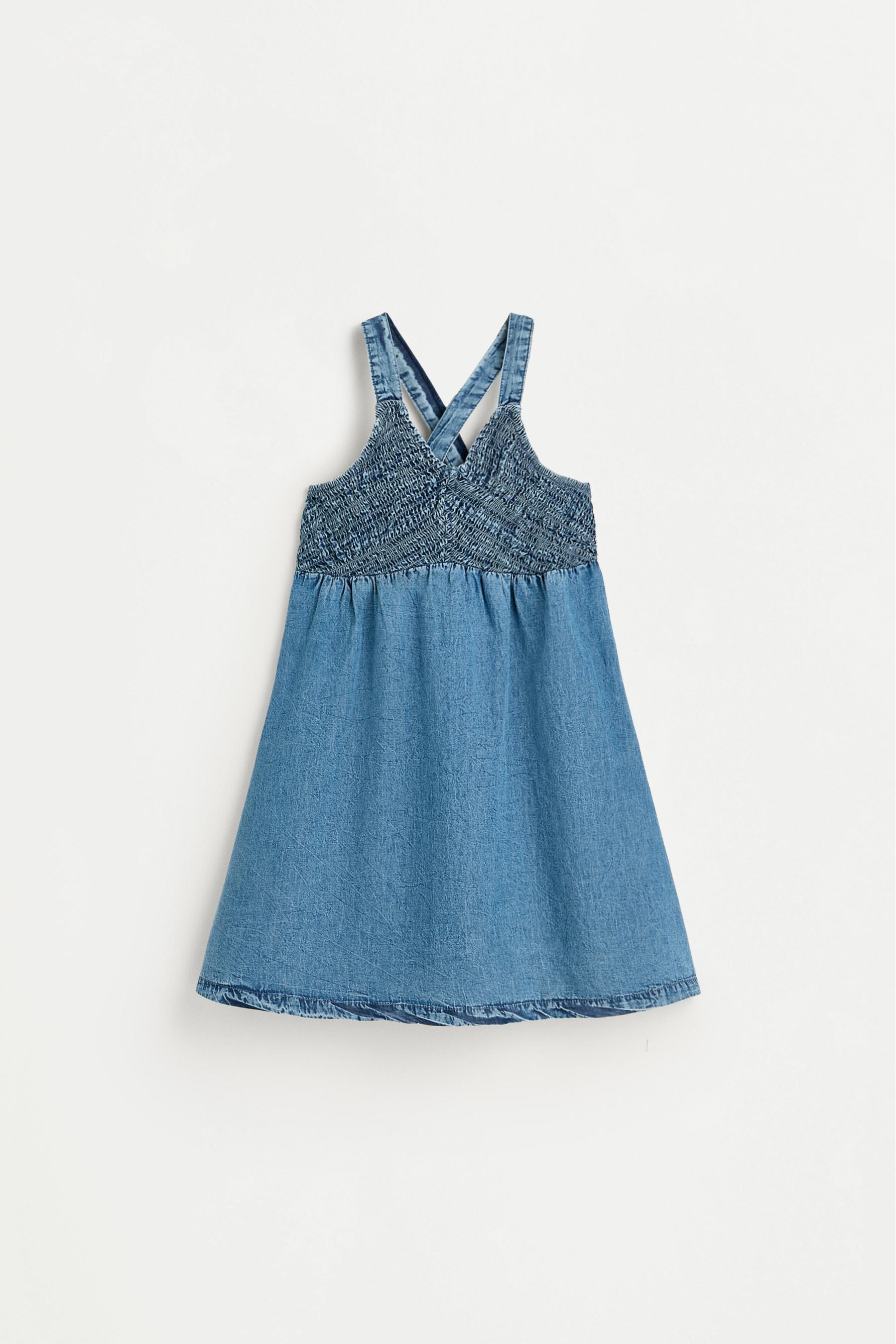 Denim strappy dress — PALE BLUE