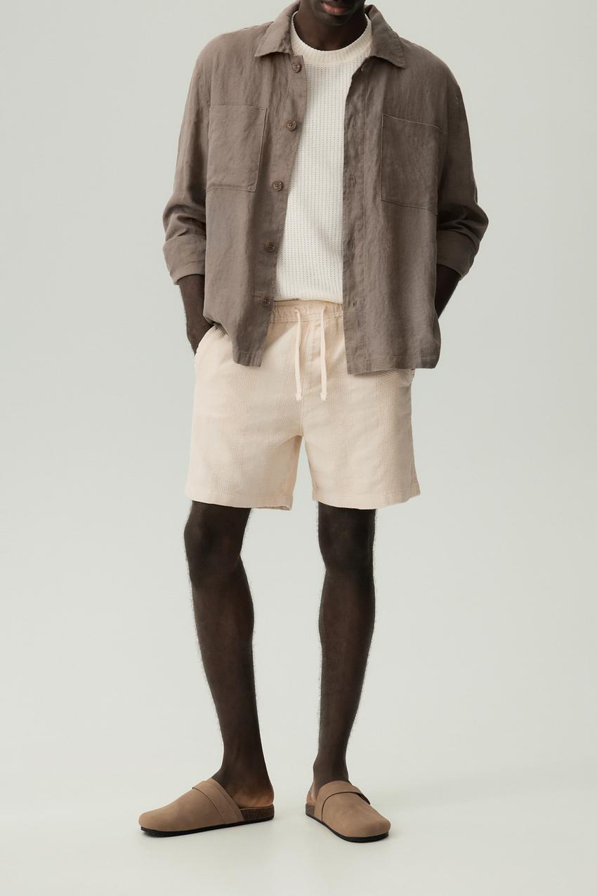 Bermuda da tuta con texture Polo ABBIGLIAMENTO Uomo