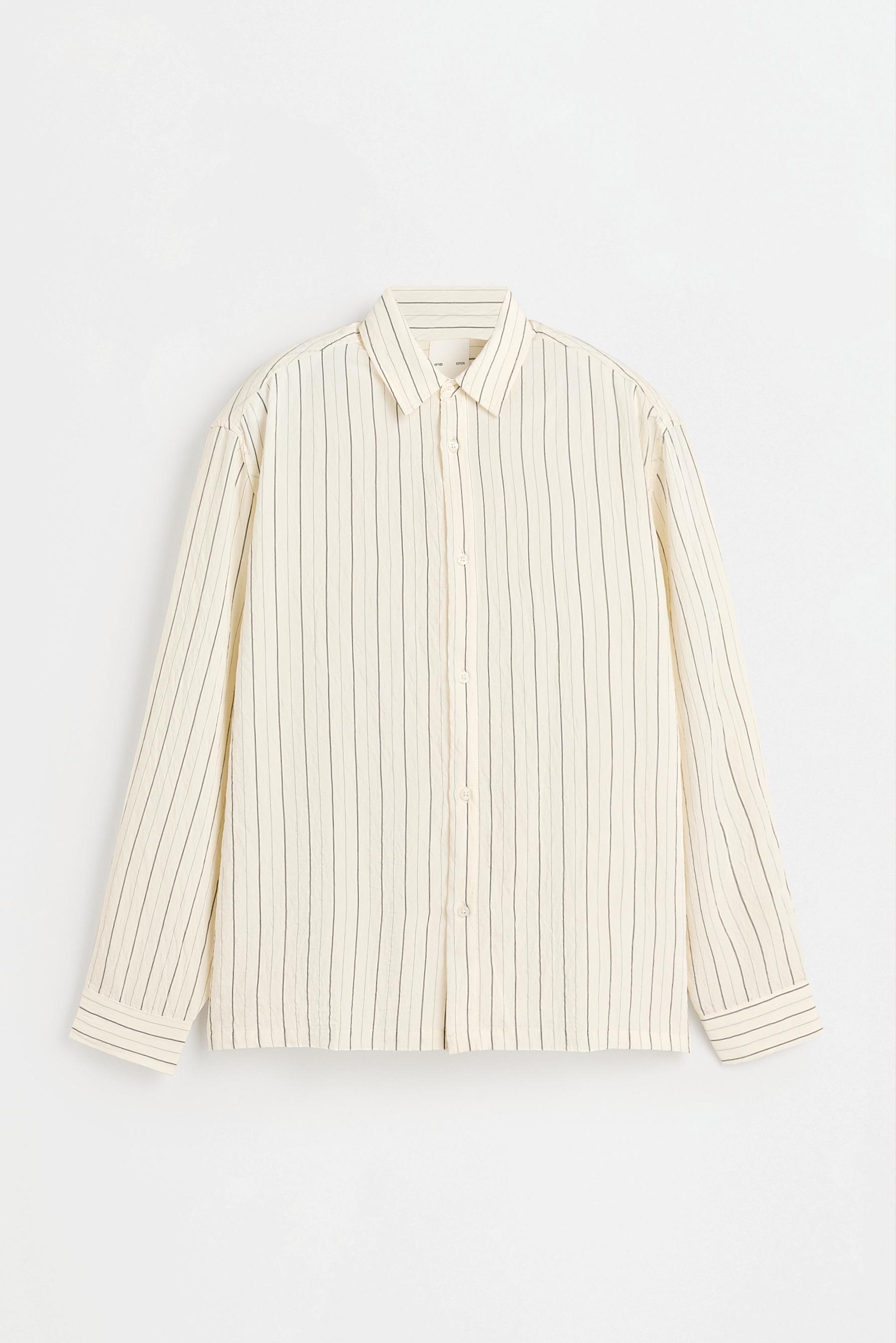 Striped boxy shirt — OFF WHITE