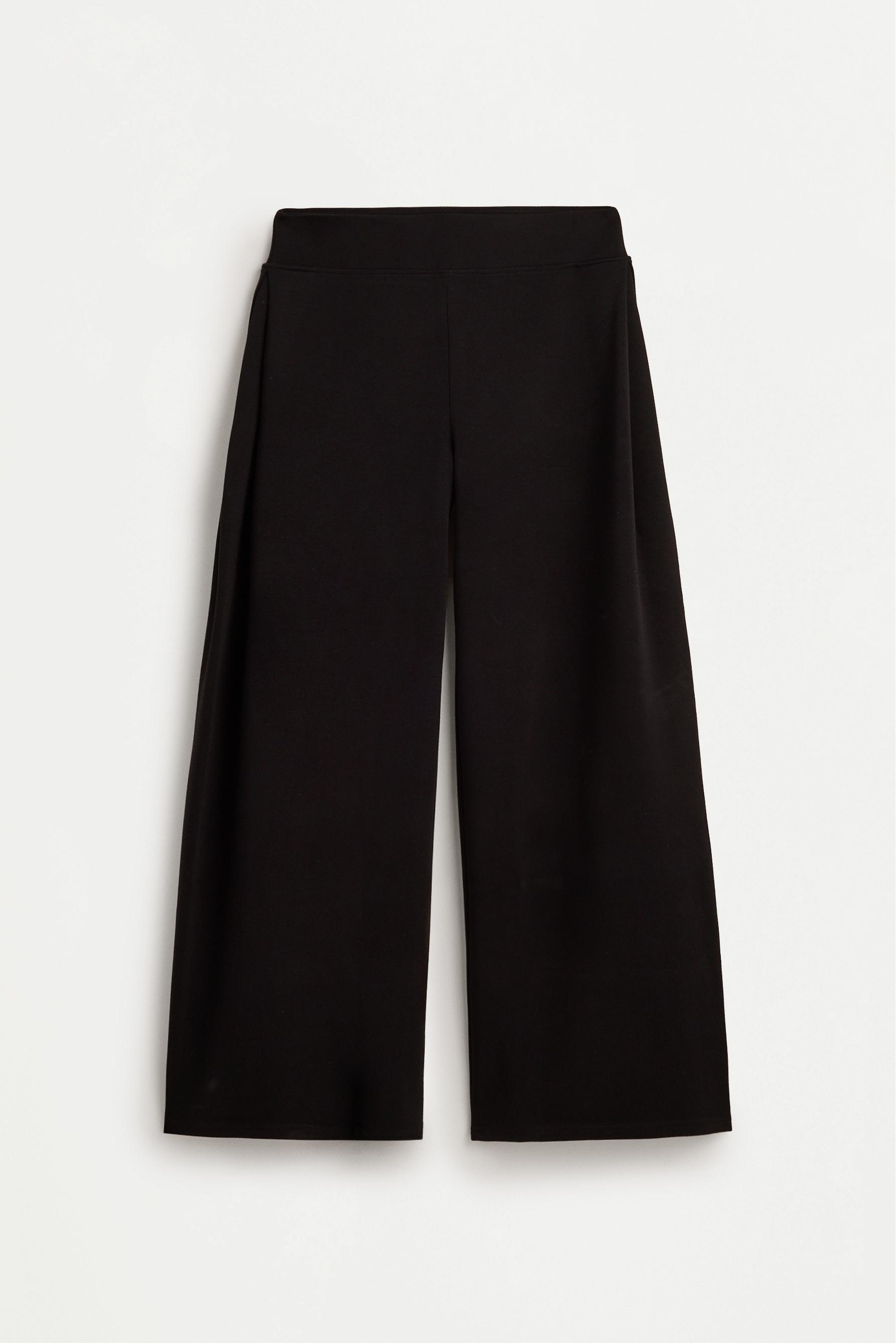 Wide-leg sports trousers — BLACK