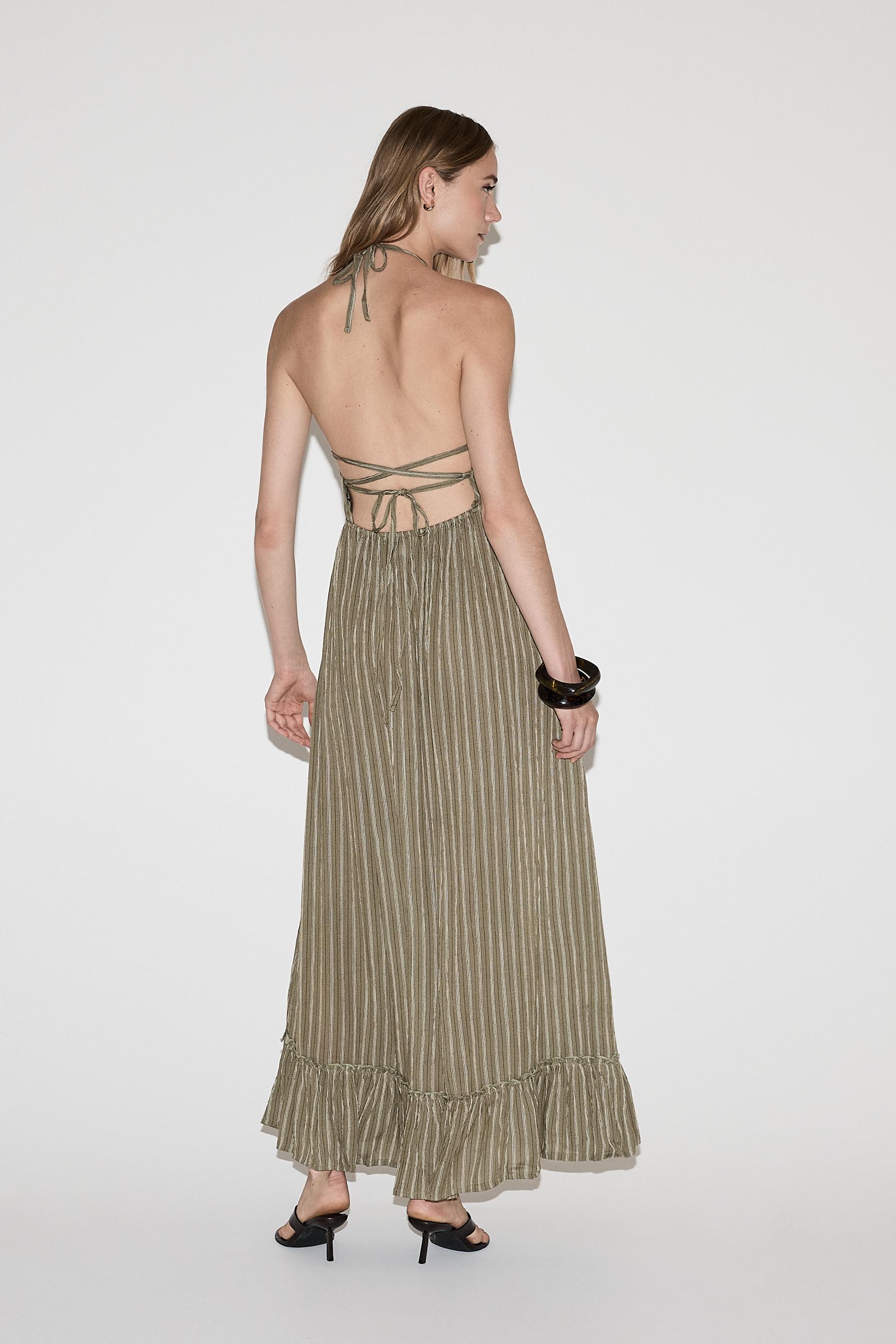 Halter midi dress — KHAKI