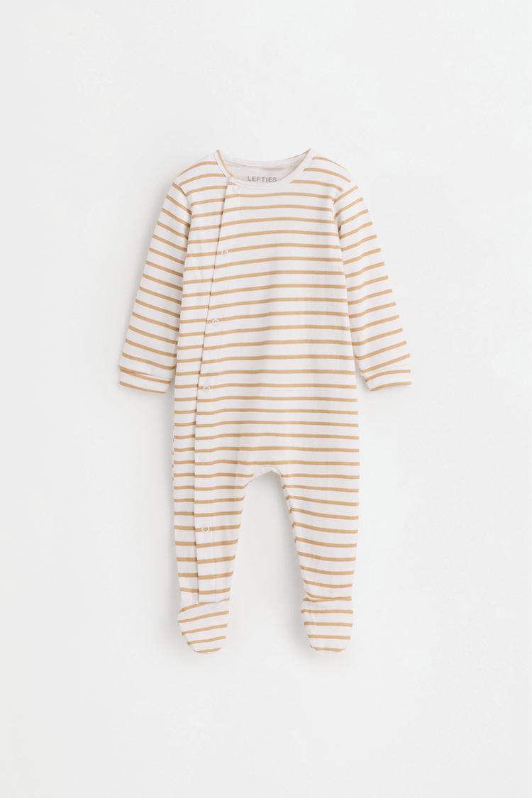 Printed interlock sleepsuit — MUSTARD