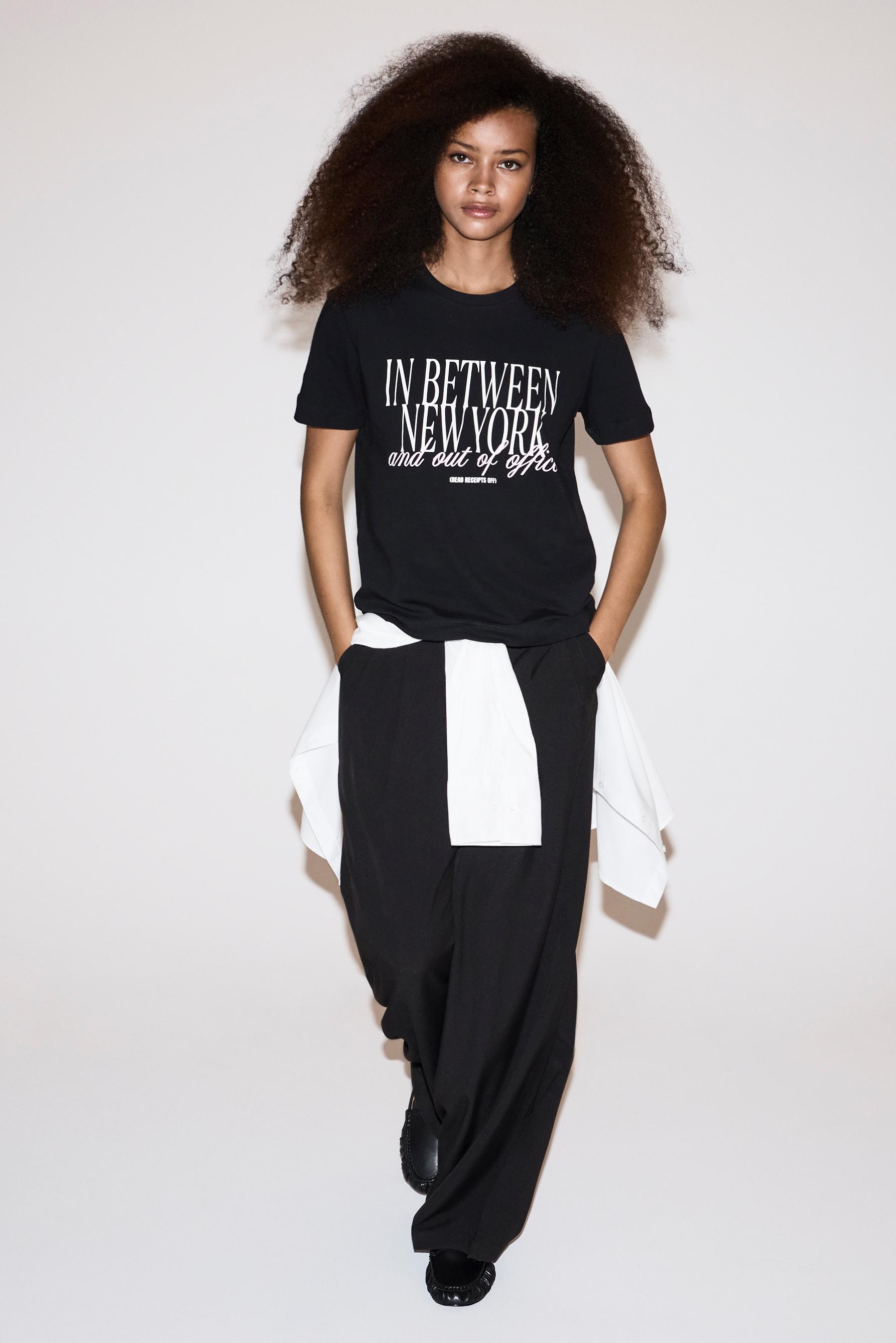 Printed T-shirt — BLACK/WHITE