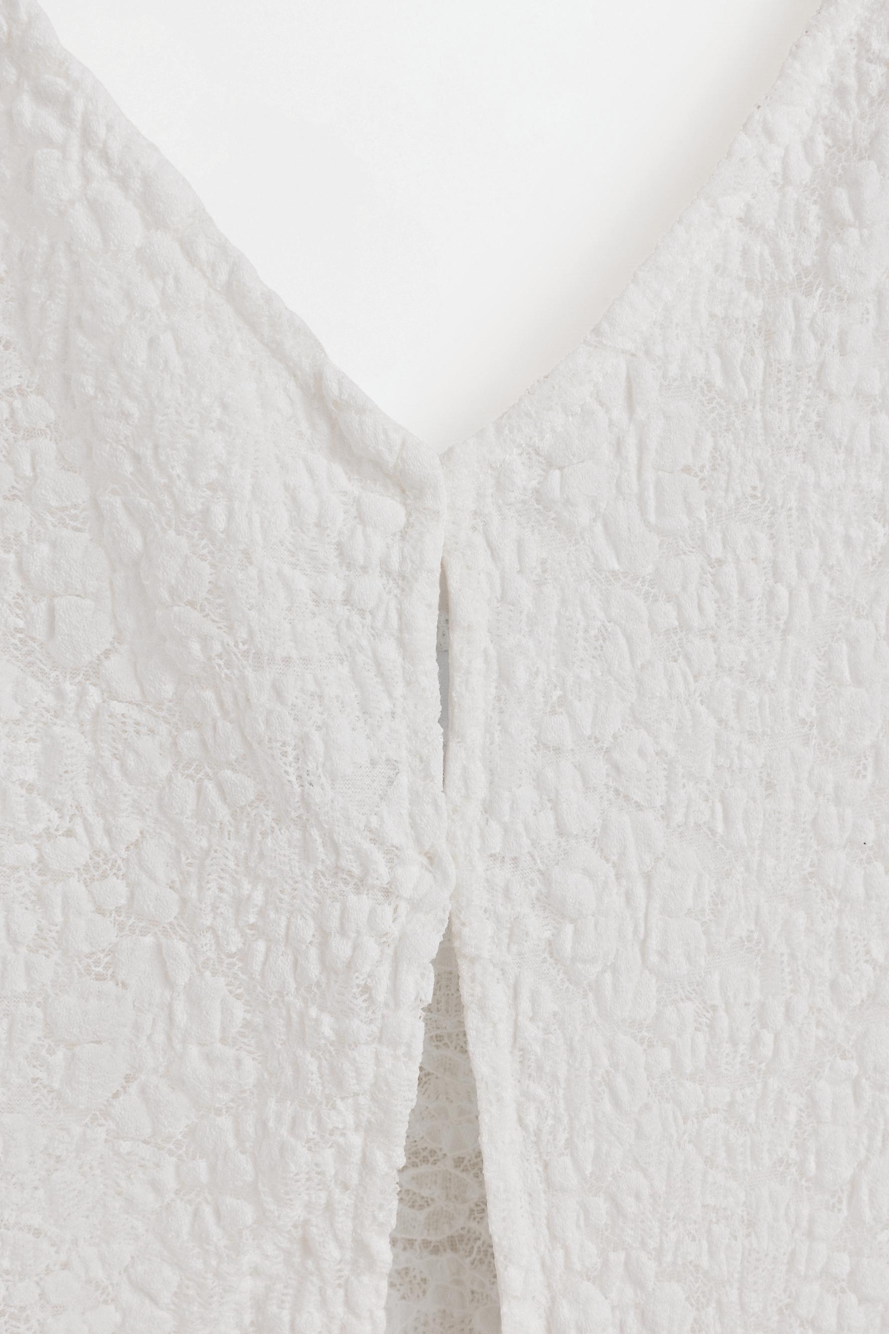 Lace halter top — OFF WHITE