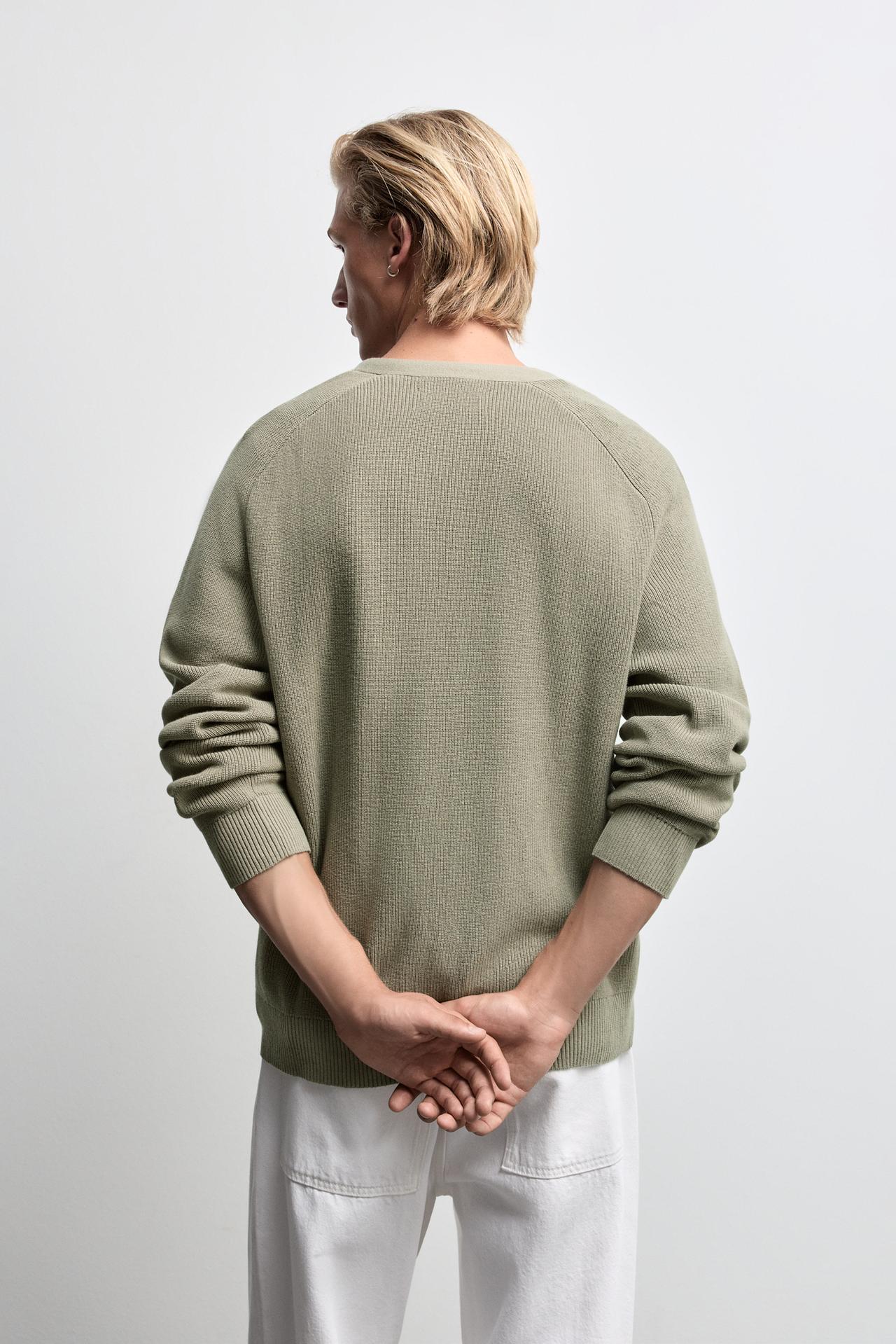 Textured cardigan — PALE GREEN